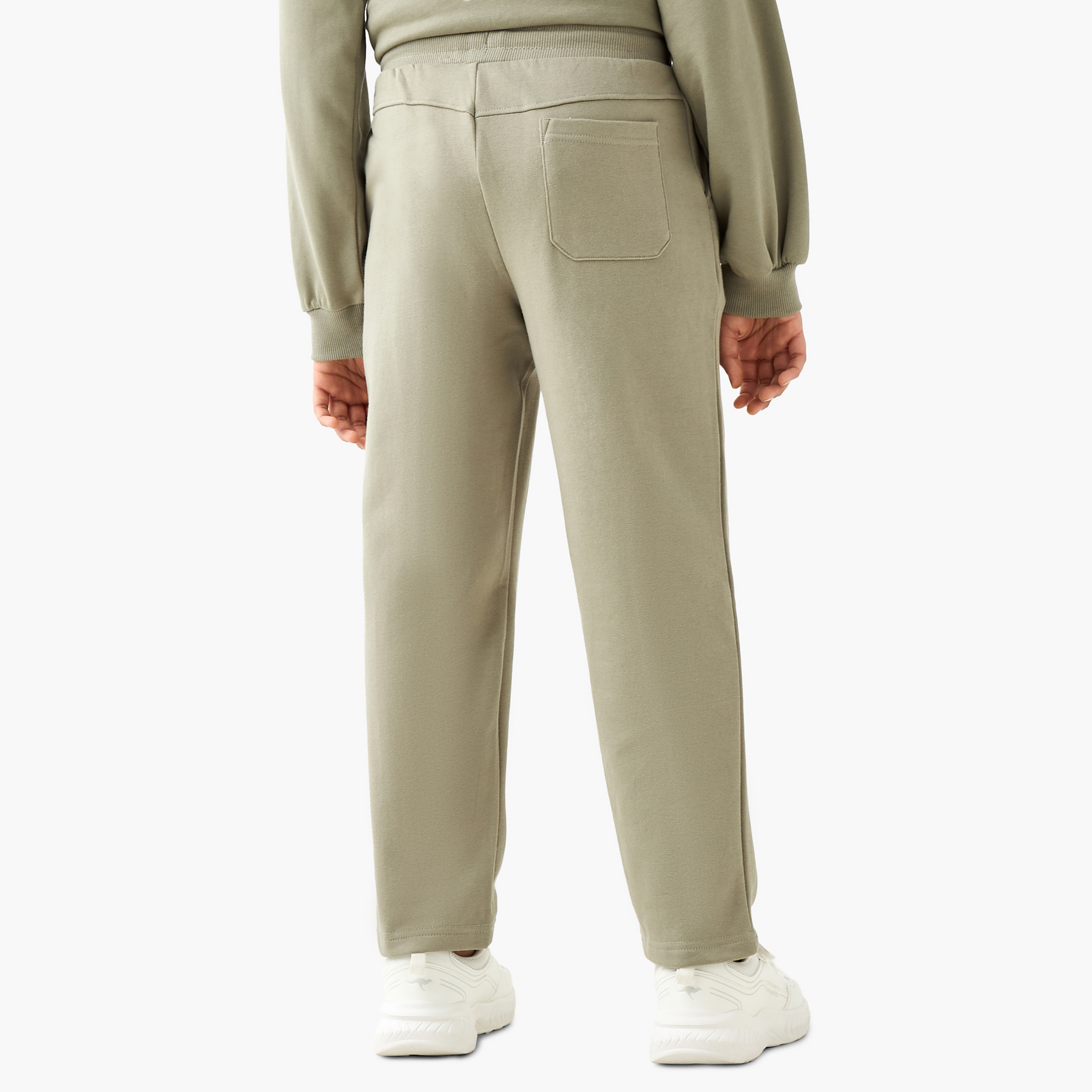 Juniors Solid Joggers with Drawstring Closure and Pockets-boys-clothing-schoolwear-bottoms-joggers-image-3