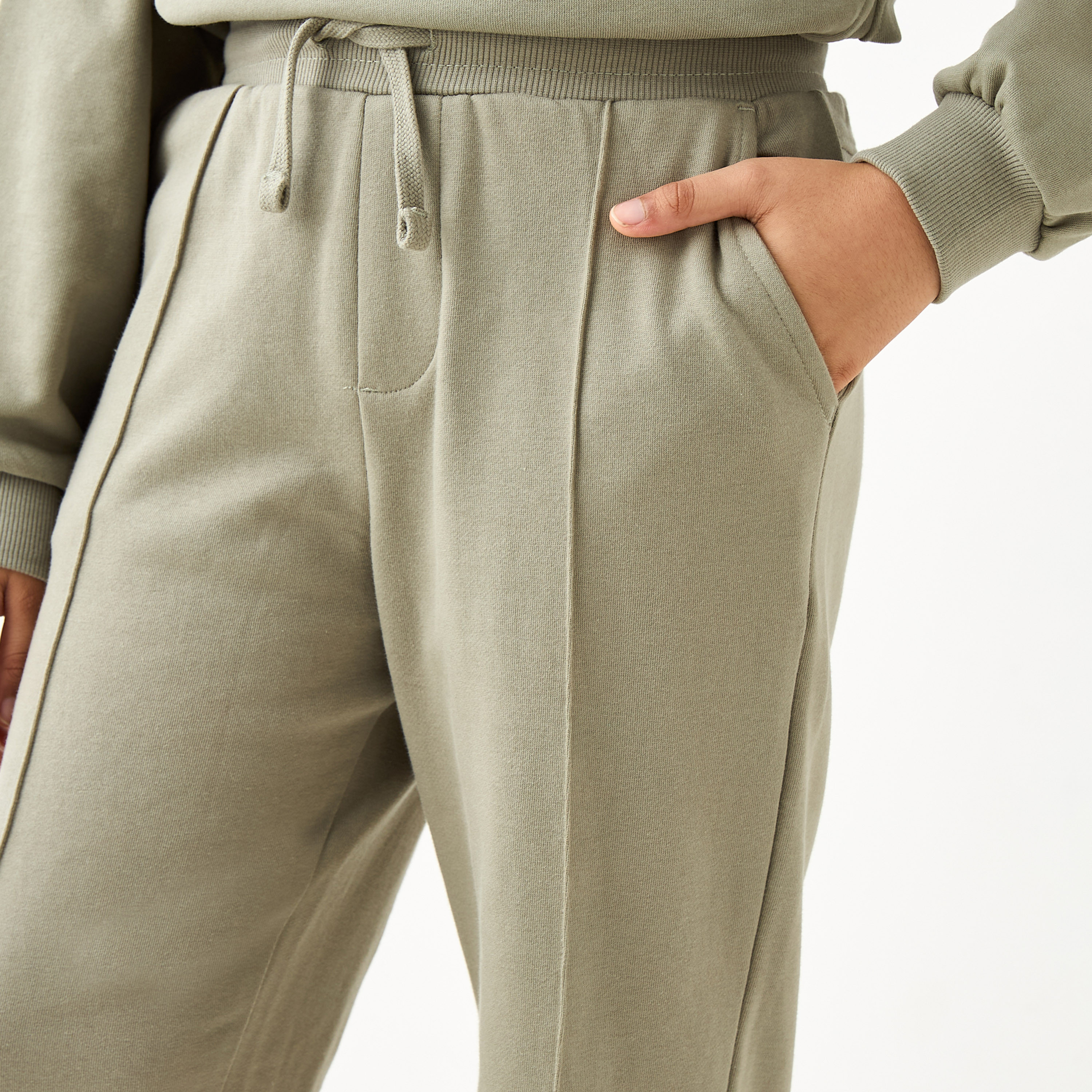 Juniors Solid Joggers with Drawstring Closure and Pockets-boys-clothing-schoolwear-bottoms-joggers-image-4