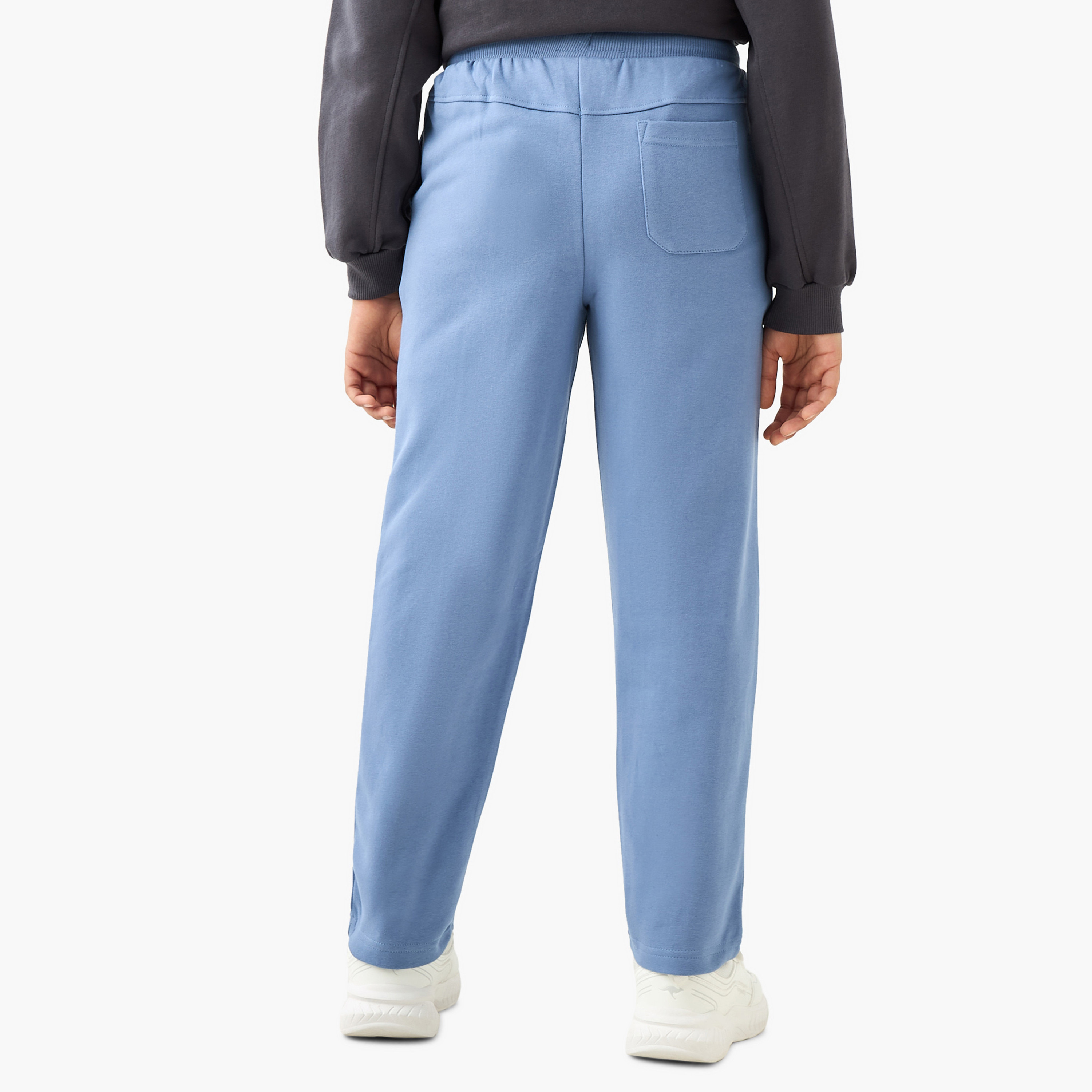 Juniors Solid Joggers with Drawstring Closure and Pockets-boys-clothing-schoolwear-bottoms-joggers-image-3