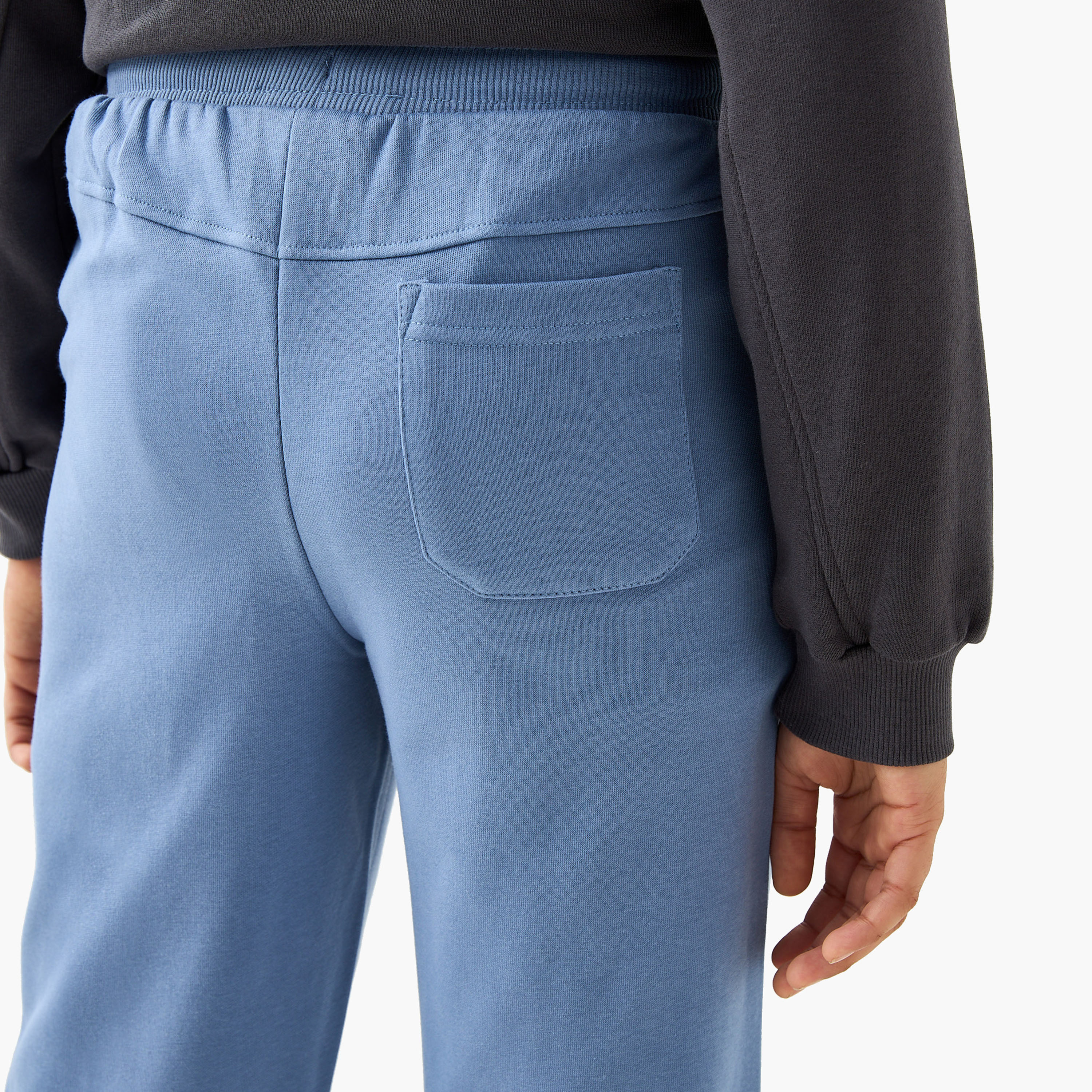 Juniors Solid Joggers with Drawstring Closure and Pockets-boys-clothing-schoolwear-bottoms-joggers-image-5