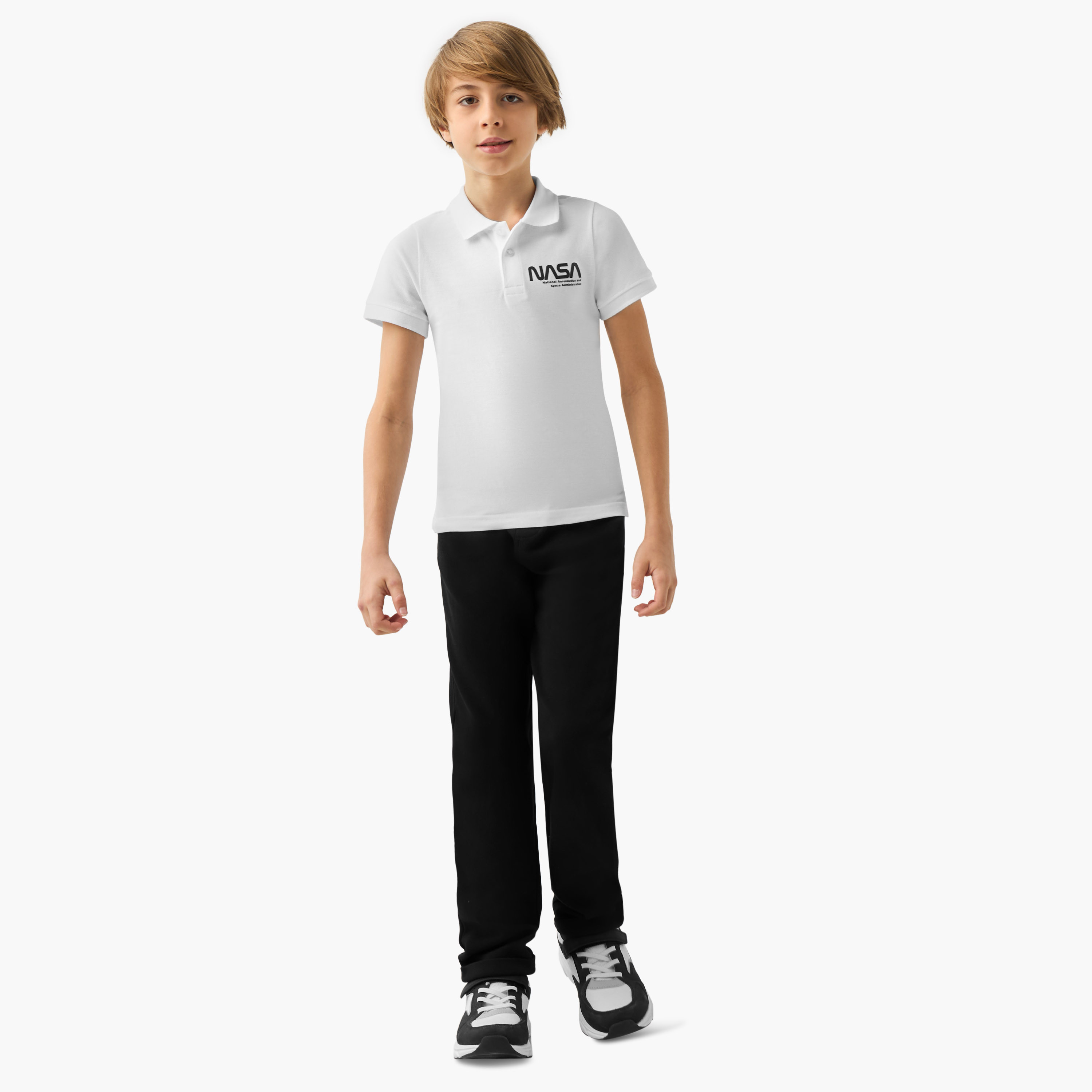 Juniors Panelled Joggers with Drawstring Closure and Pockets-boys-clothing-bottoms-joggersandtrackpants-image-2