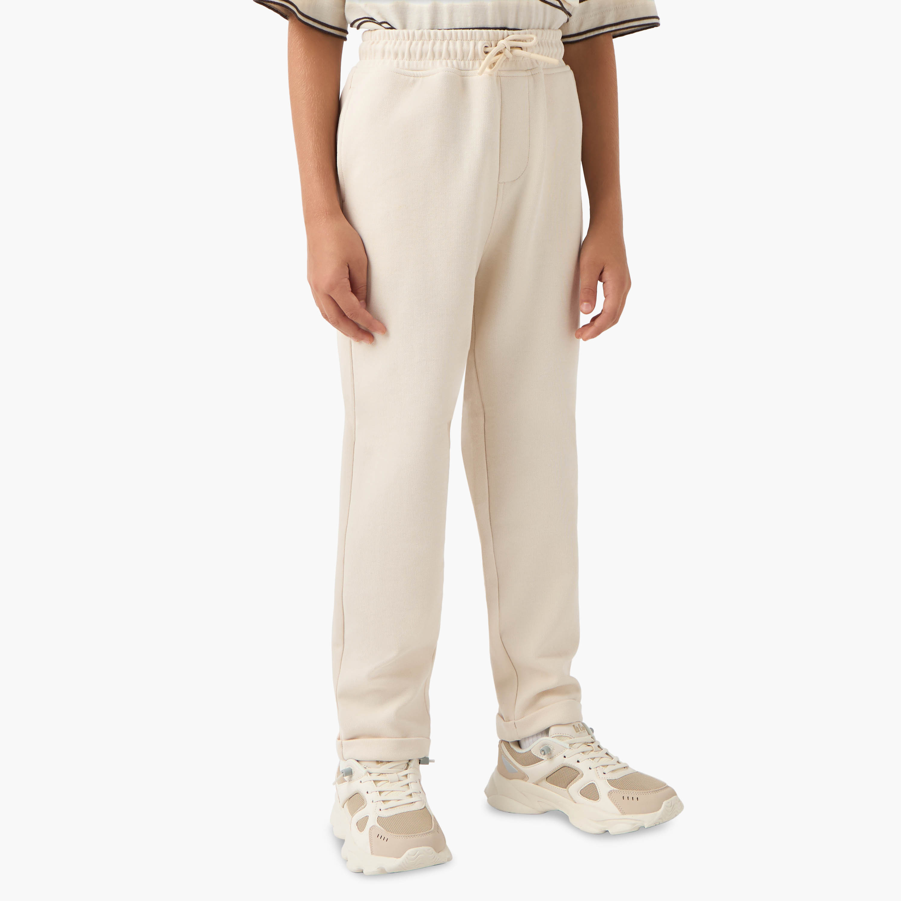 Juniors Panelled Joggers with Drawstring Closure and Pockets-boys-clothing-bottoms-joggersandtrackpants-image-1