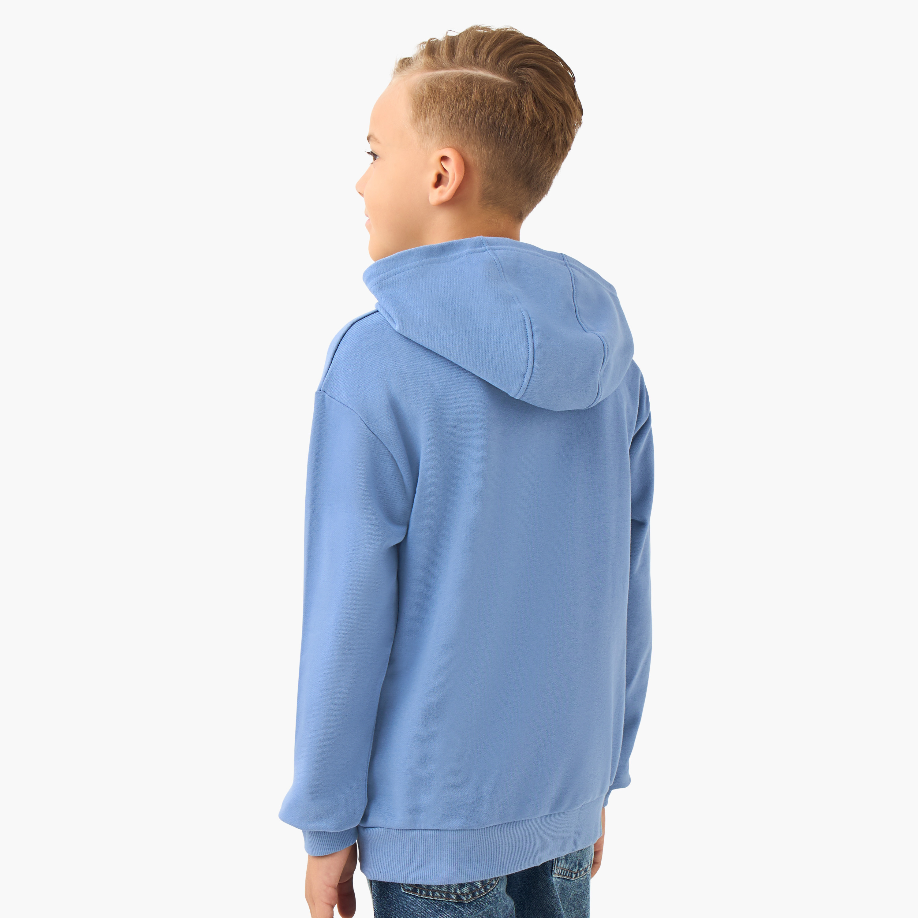 Juniors Boys Hooded Neck Sweatshirt with Colorado Print - Cotton - Long Sleeves-boys-clothing-winterwear-sweatshirts-image-3