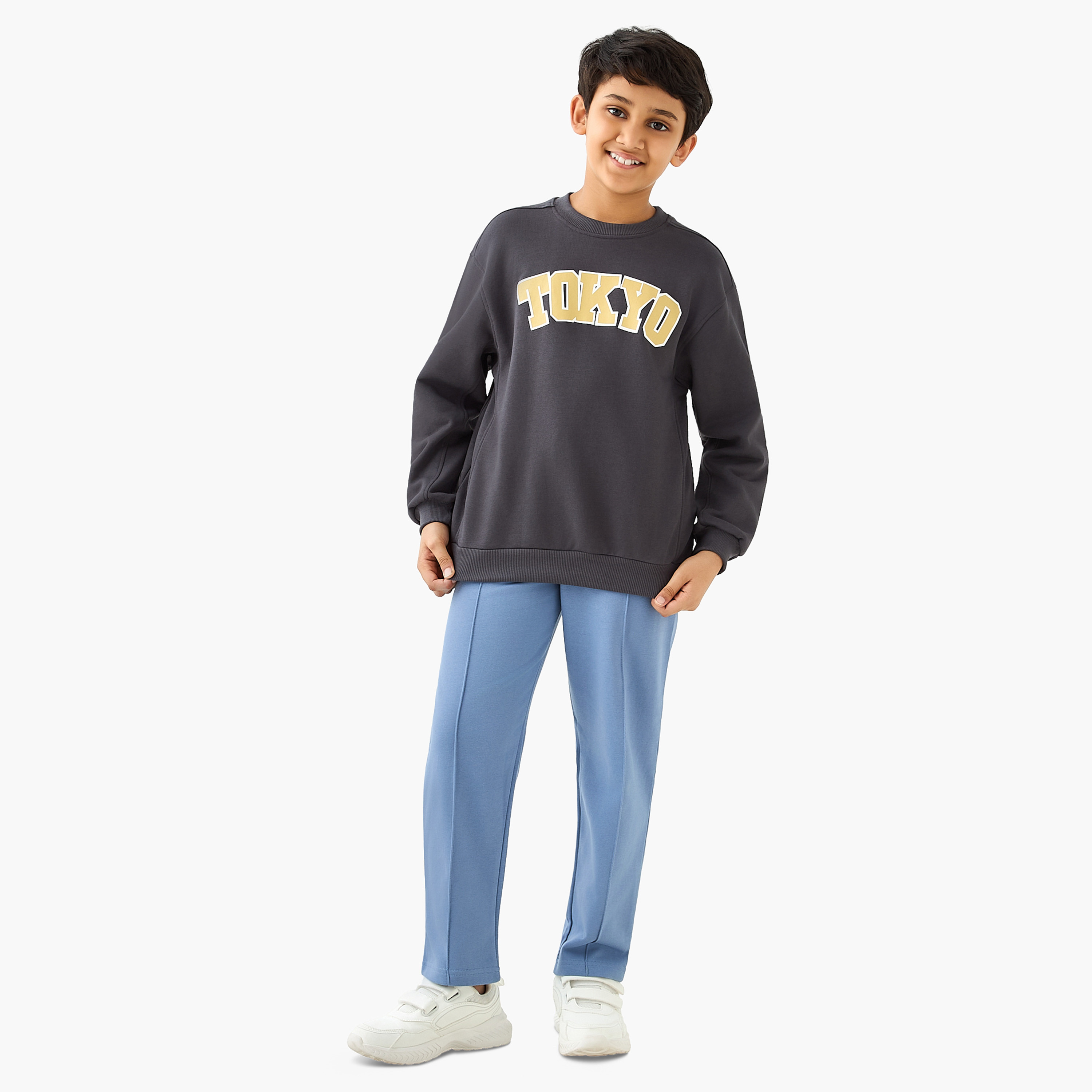 Juniors Tokyo Print Sweatshirt with Long Sleeves-boys-clothing-sweatshirts-image-2