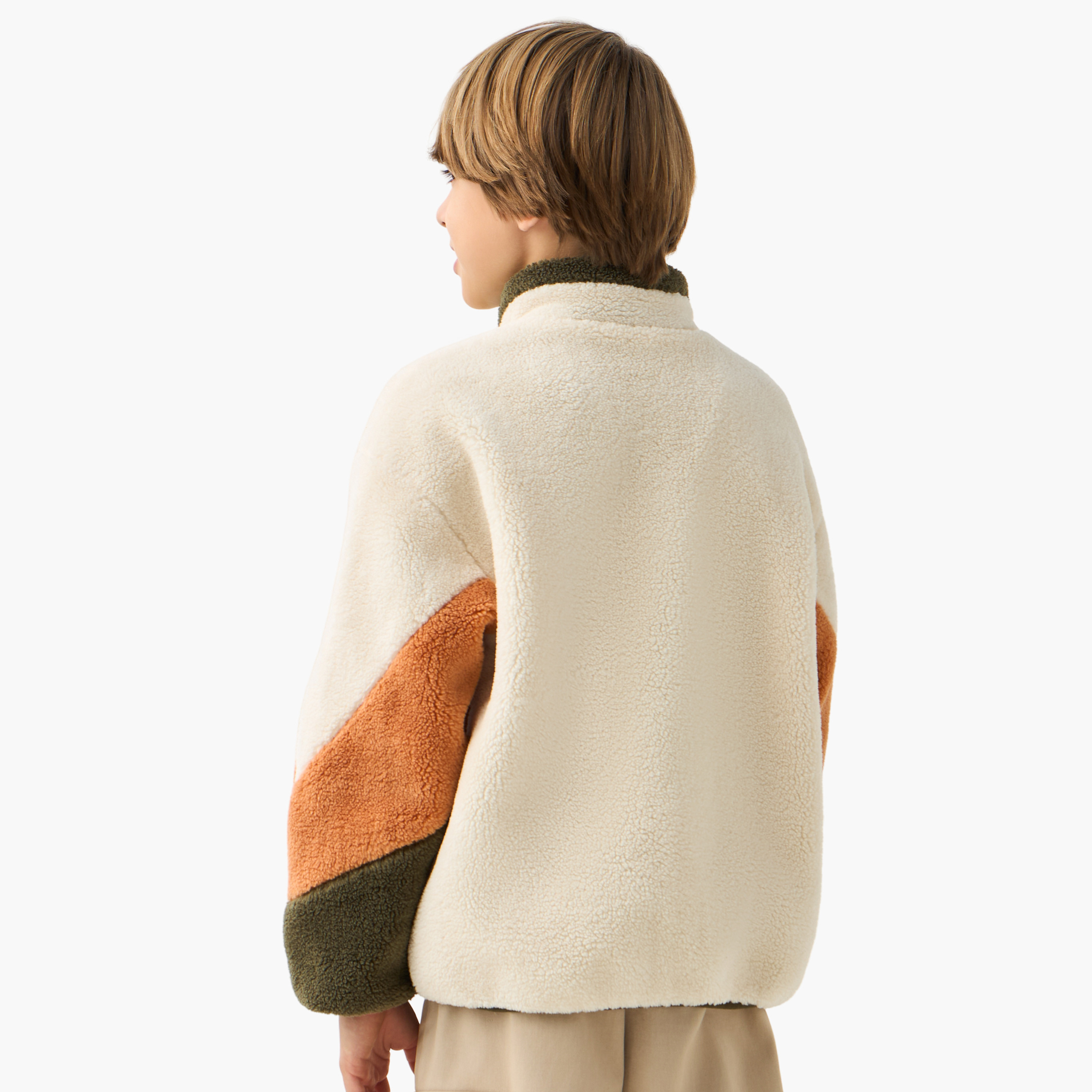 Juniors Panelled Zip Through Jacket with Long Sleeves-boys-clothing-jacketsandcoats-image-3