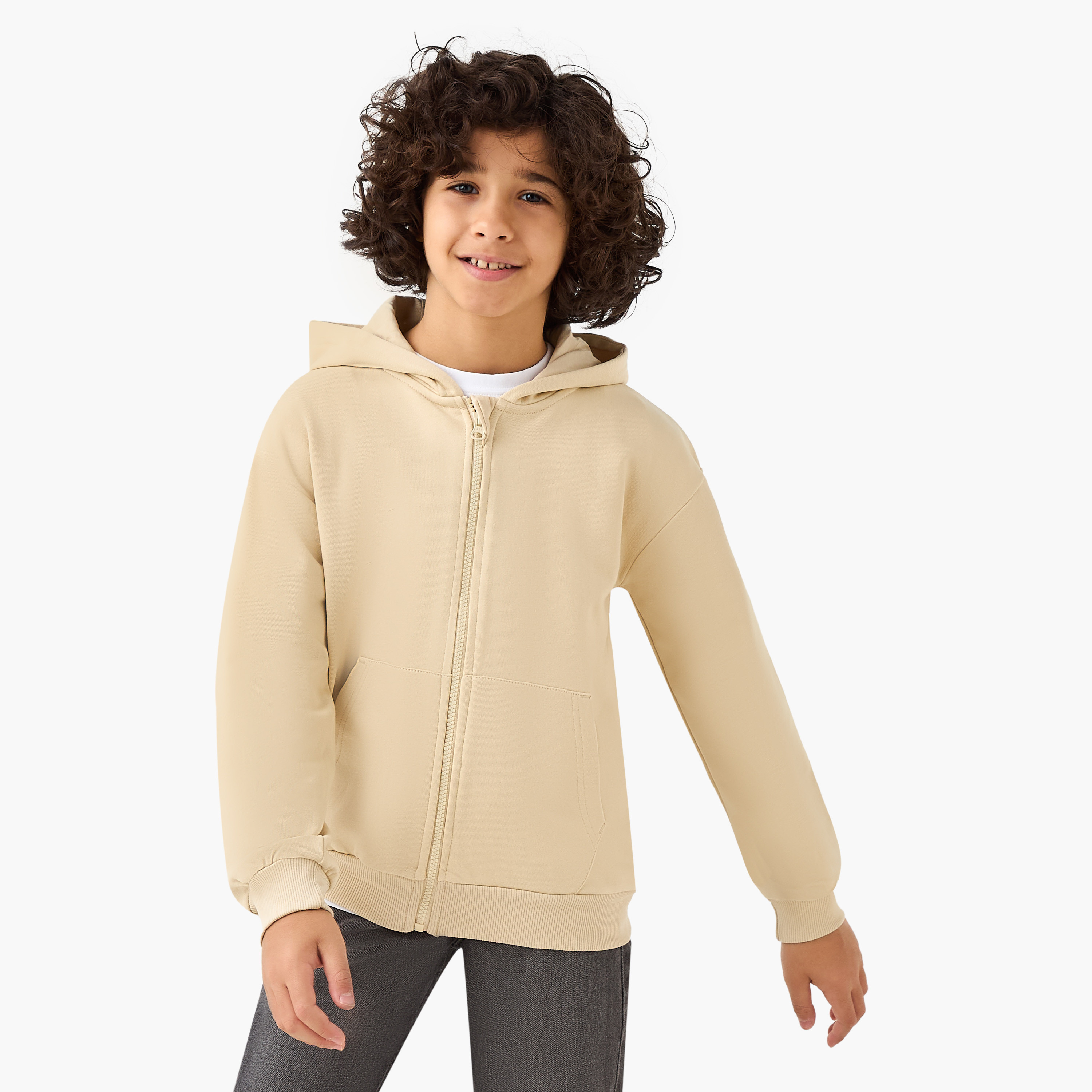 جاكيت سادة بقبعة مع سحاب إغلاق من جونيورز-boys-clothing-jacketsandcoats-image-5