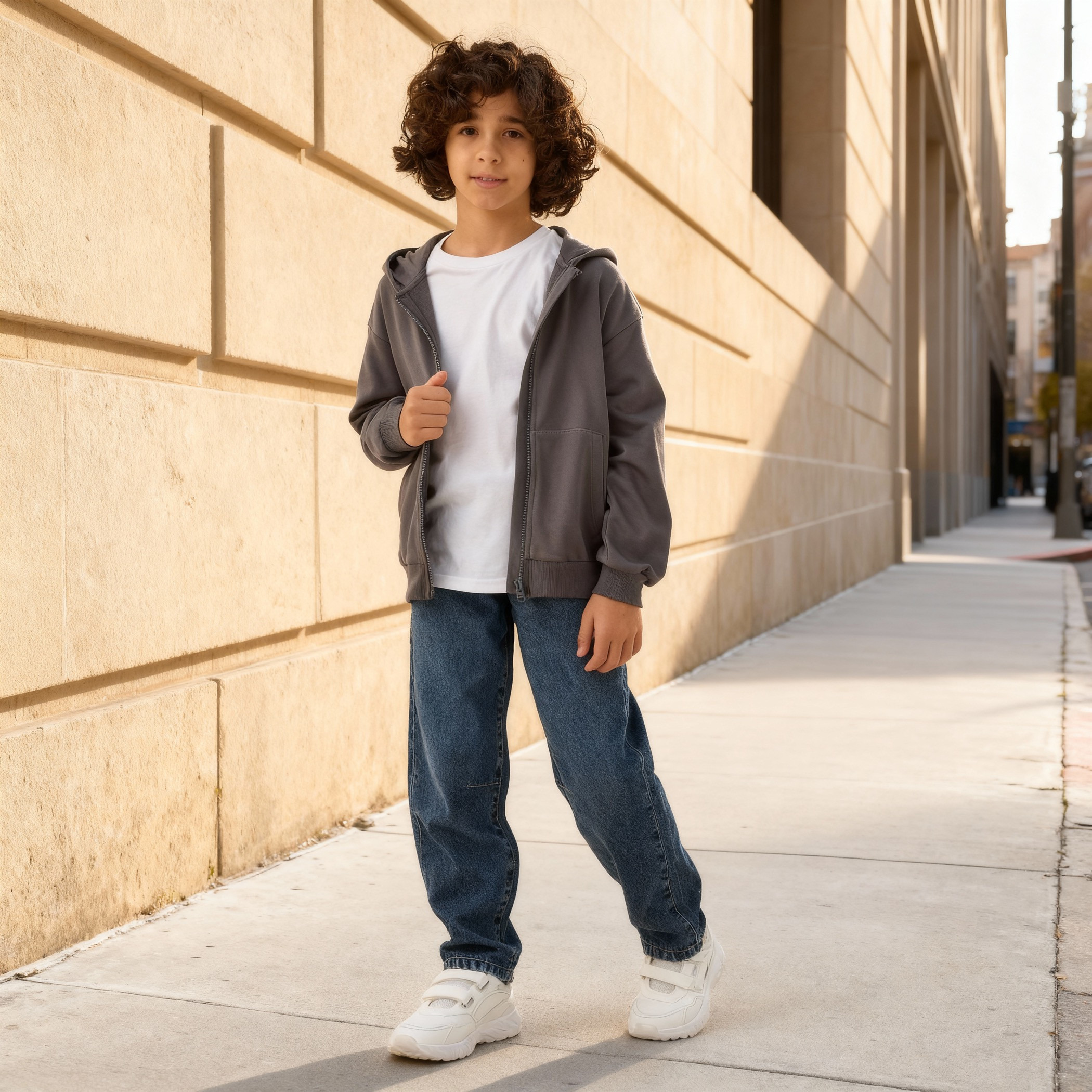 Juniors Solid Hooded Jacket with Zip Closure-boys-clothing-jacketsandcoats-image-2