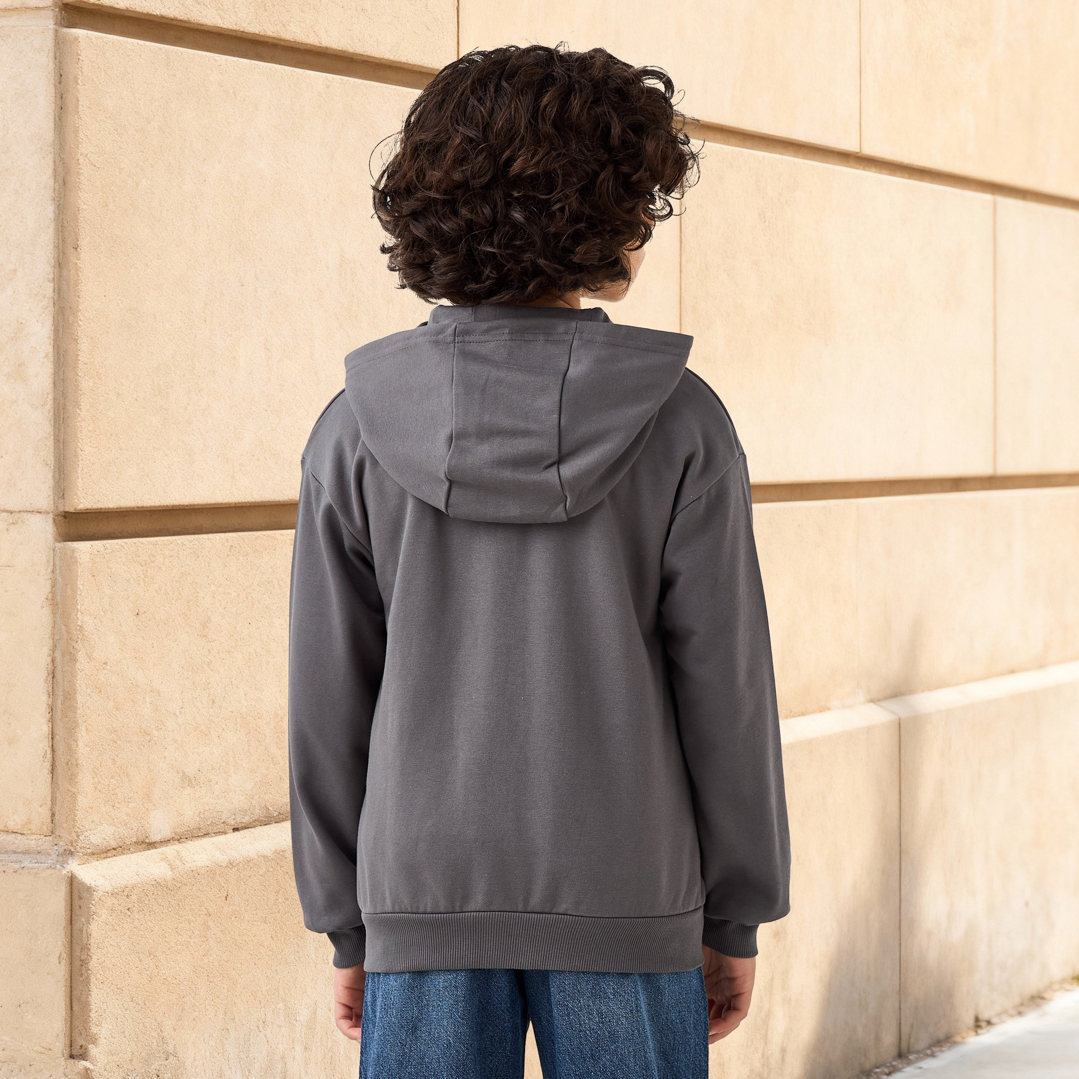 Juniors Solid Hooded Jacket with Zip Closure-boys-clothing-jacketsandcoats-image-5