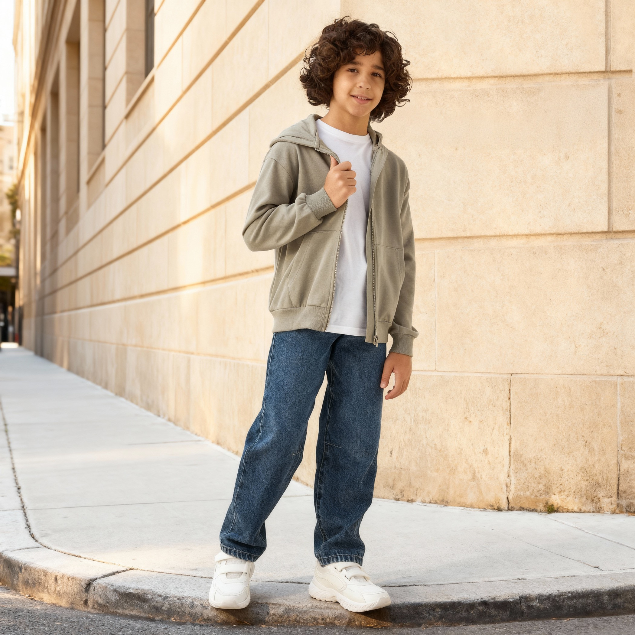 جاكيت سادة بقبعة مع سحاب إغلاق من جونيورز-boys-clothing-jacketsandcoats-image-4