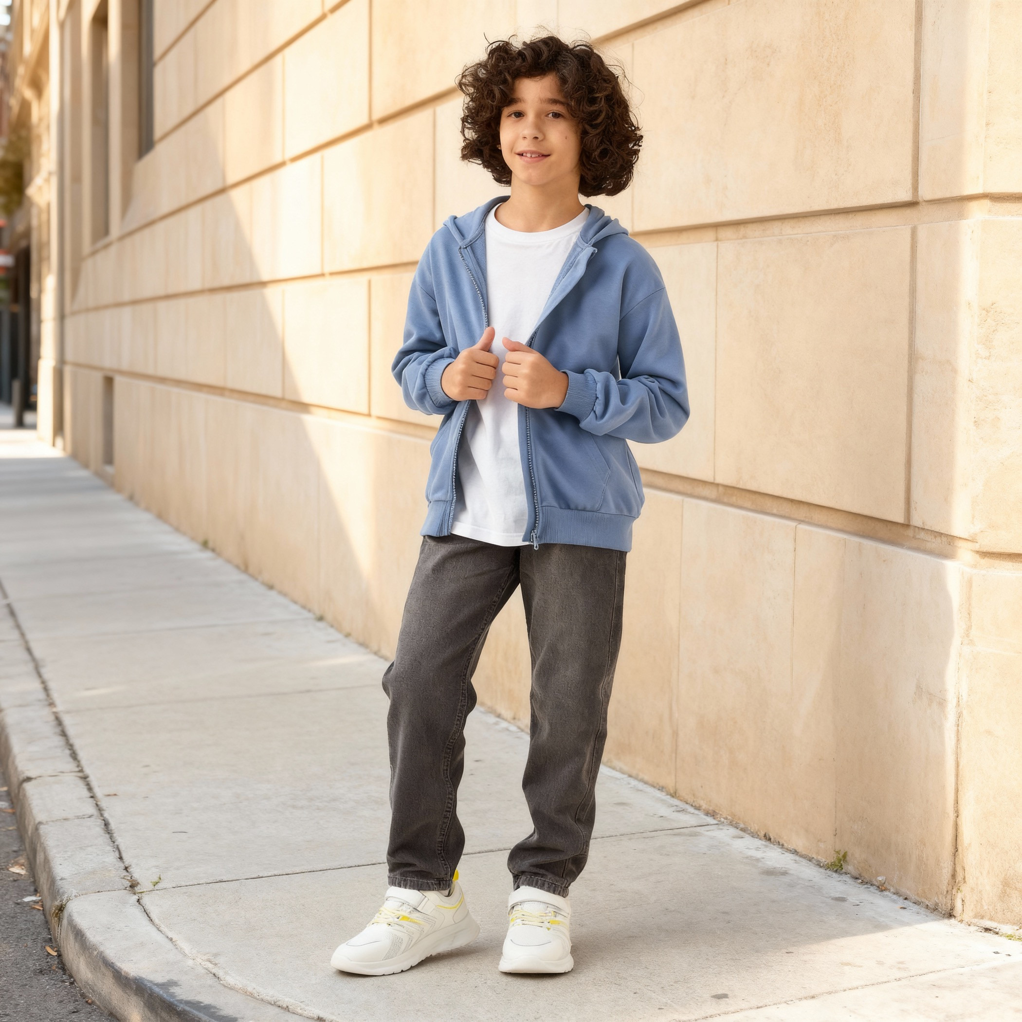 Juniors Solid Hooded Jacket with Zip Closure-boys-clothing-jacketsandcoats-image-2