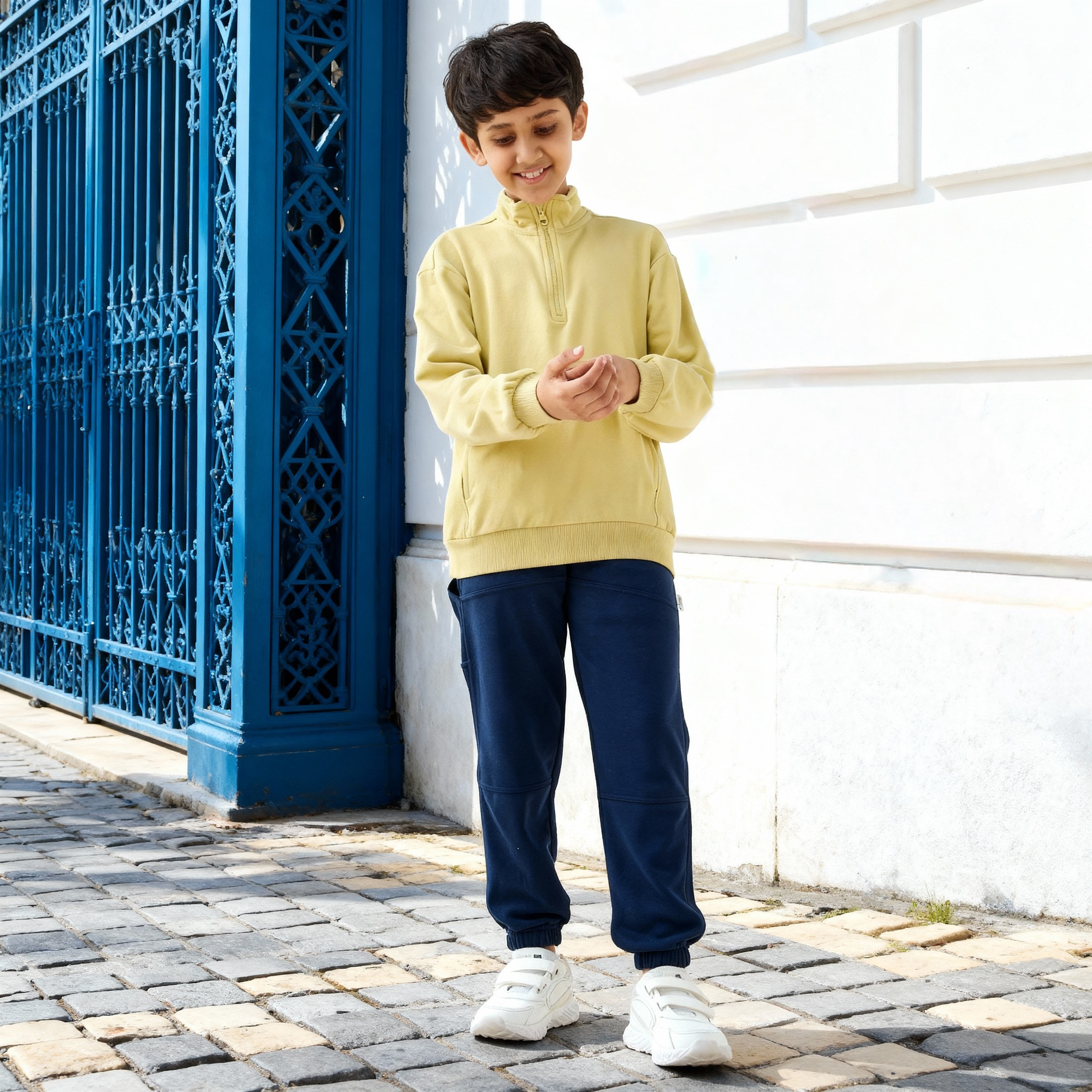 سويت شيرت سادة بأكمام طويلة وسحاب إغلاق من جونيورز-boys-clothing-sweatshirts-image-4