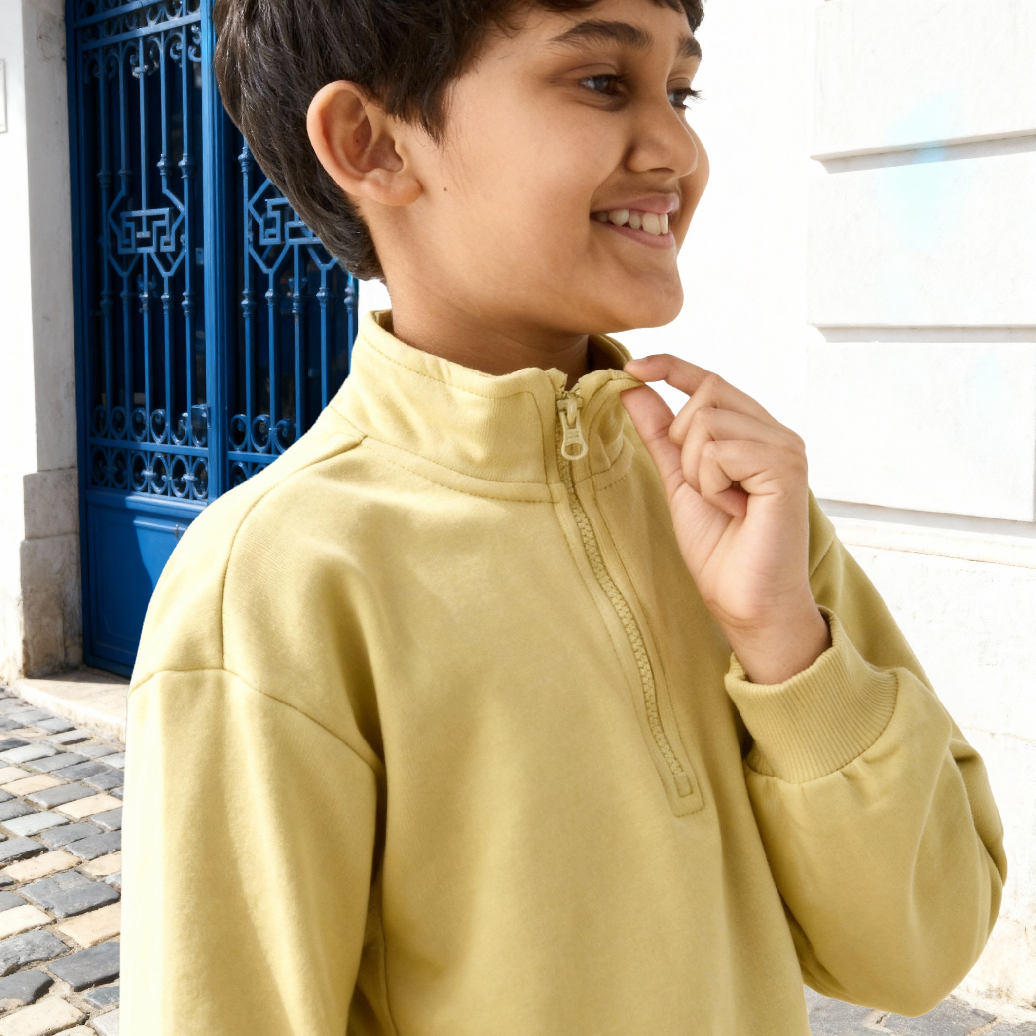 سويت شيرت سادة بأكمام طويلة وسحاب إغلاق من جونيورز-boys-clothing-sweatshirts-image-2