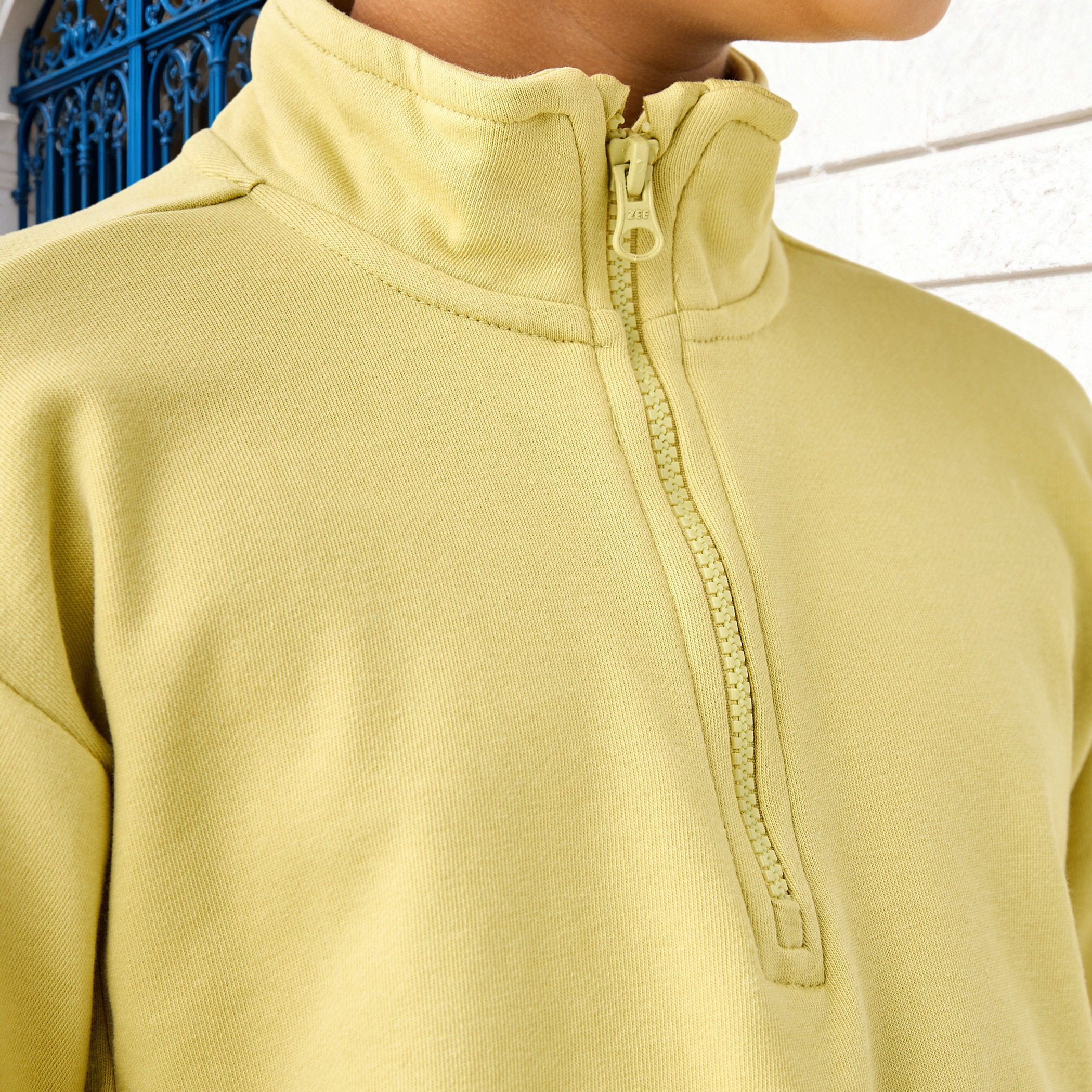 سويت شيرت سادة بأكمام طويلة وسحاب إغلاق من جونيورز-boys-clothing-sweatshirts-image-1