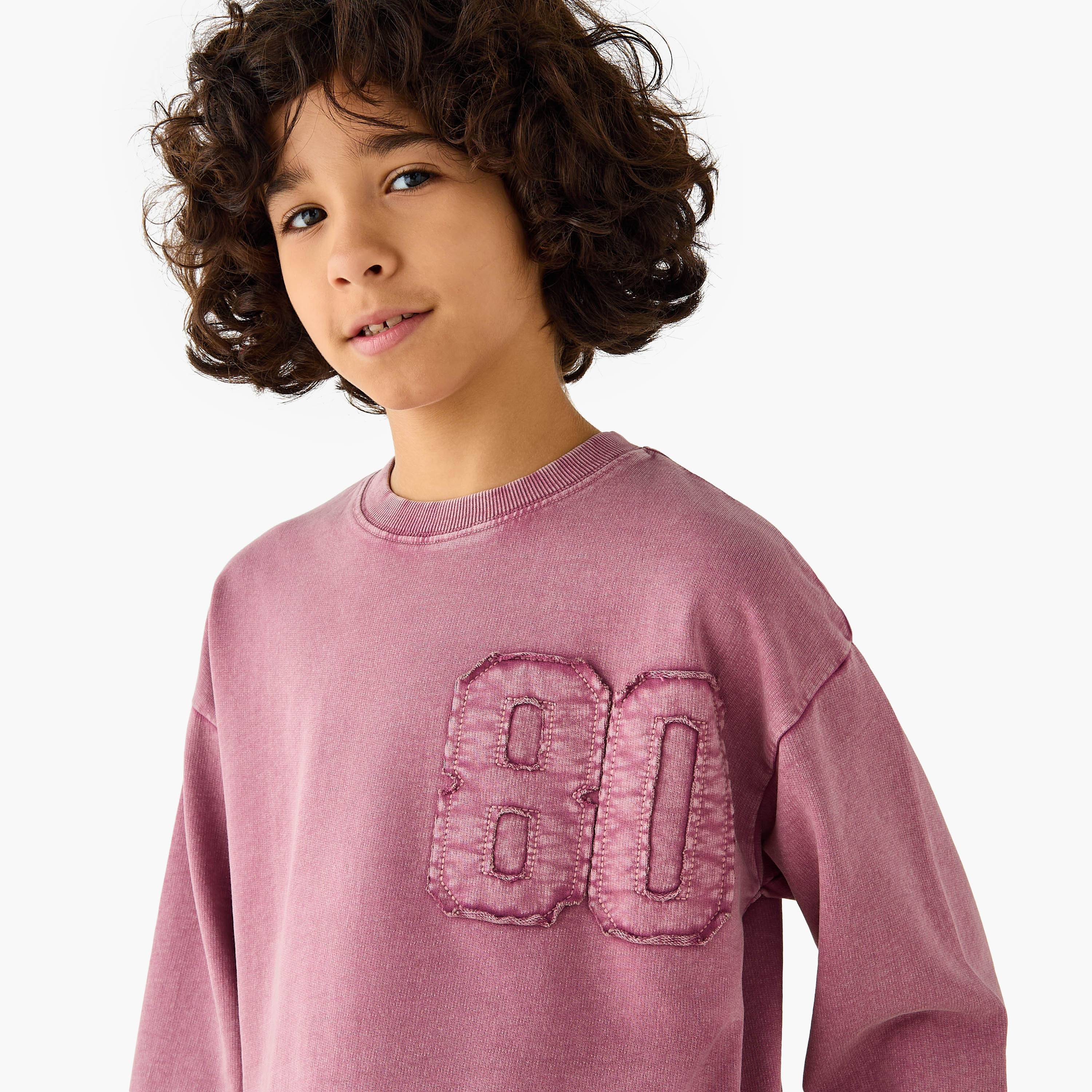 Juniors Number Applique Sweatshirt with Long Sleeves-boys-clothing-sweatshirts-image-4