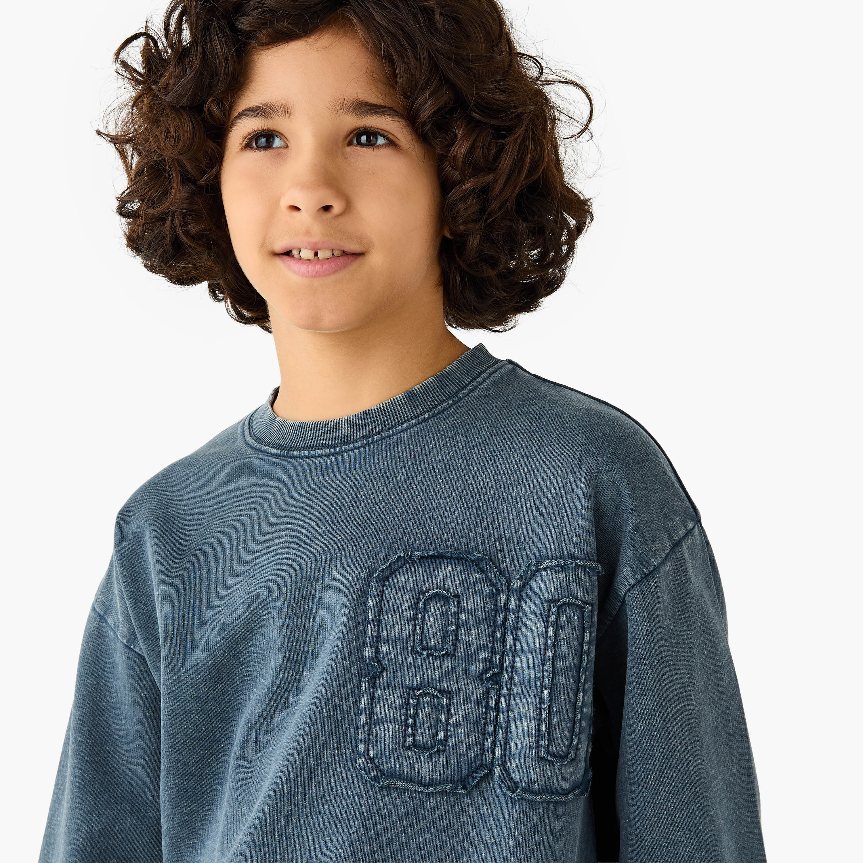Juniors Number Applique Sweatshirt with Long Sleeves-boys-clothing-sweatshirts-image-4