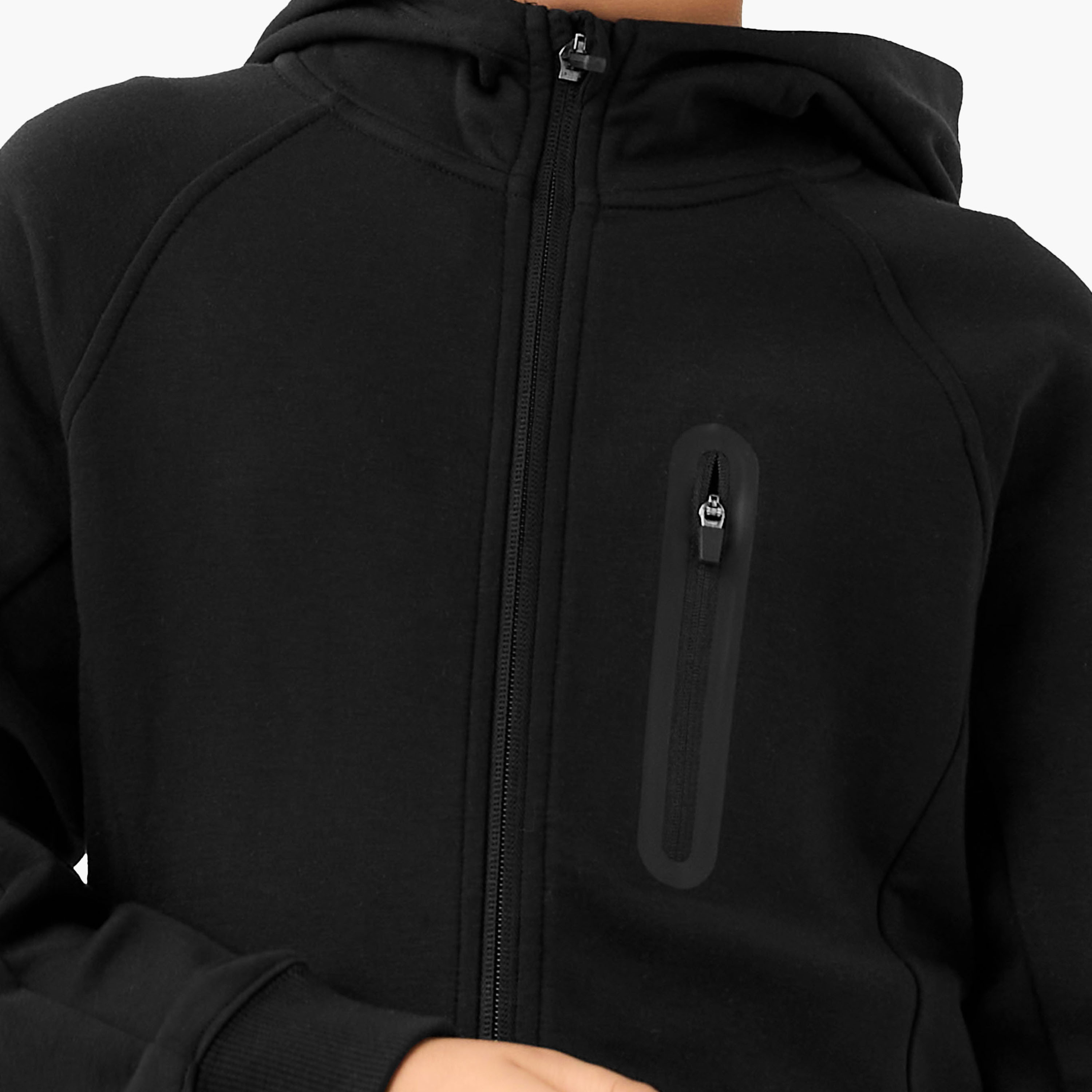 Juniors Solid Zip Through Hoodie and Joggers Set-boys-clothing-setsandcoords-image-6