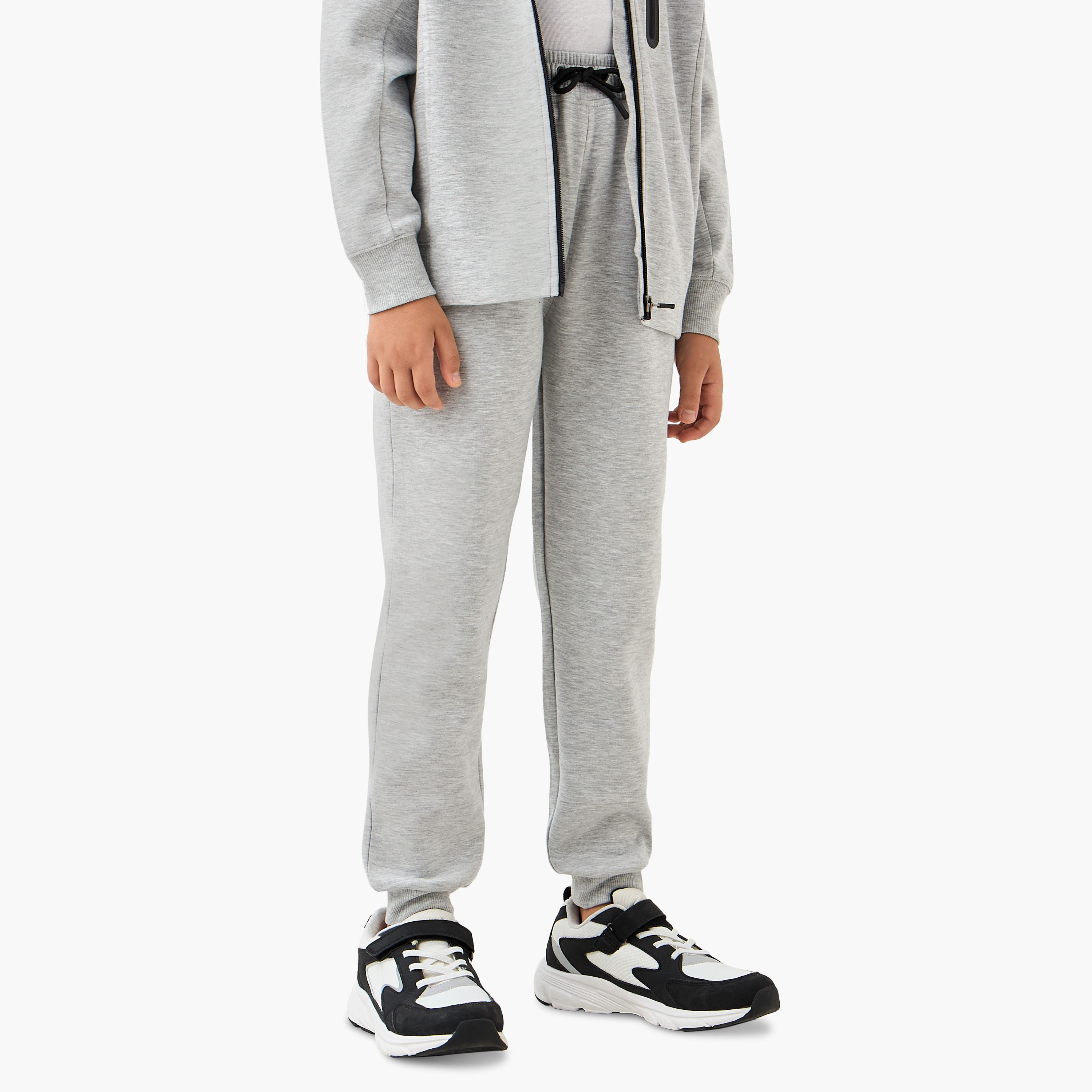 Juniors Solid Zip Through Hoodie and Joggers Set-boys-clothing-setsandcoords-image-3