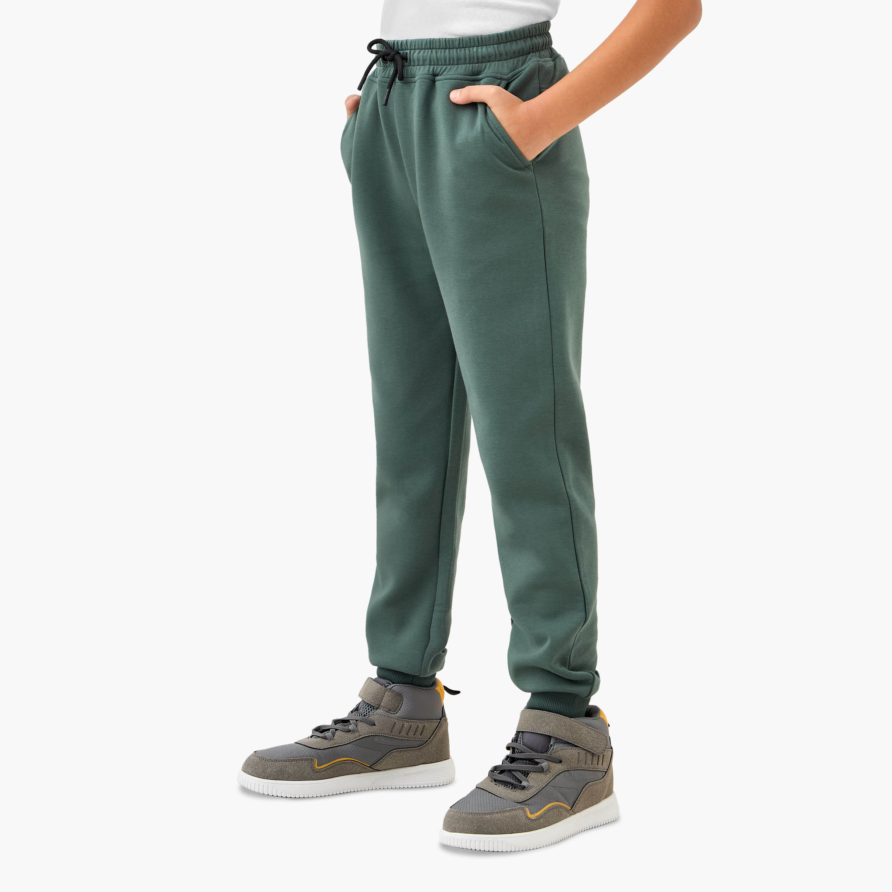 Juniors Solid Zip Through Hoodie and Joggers Set-boys-clothing-setsandcoords-image-3