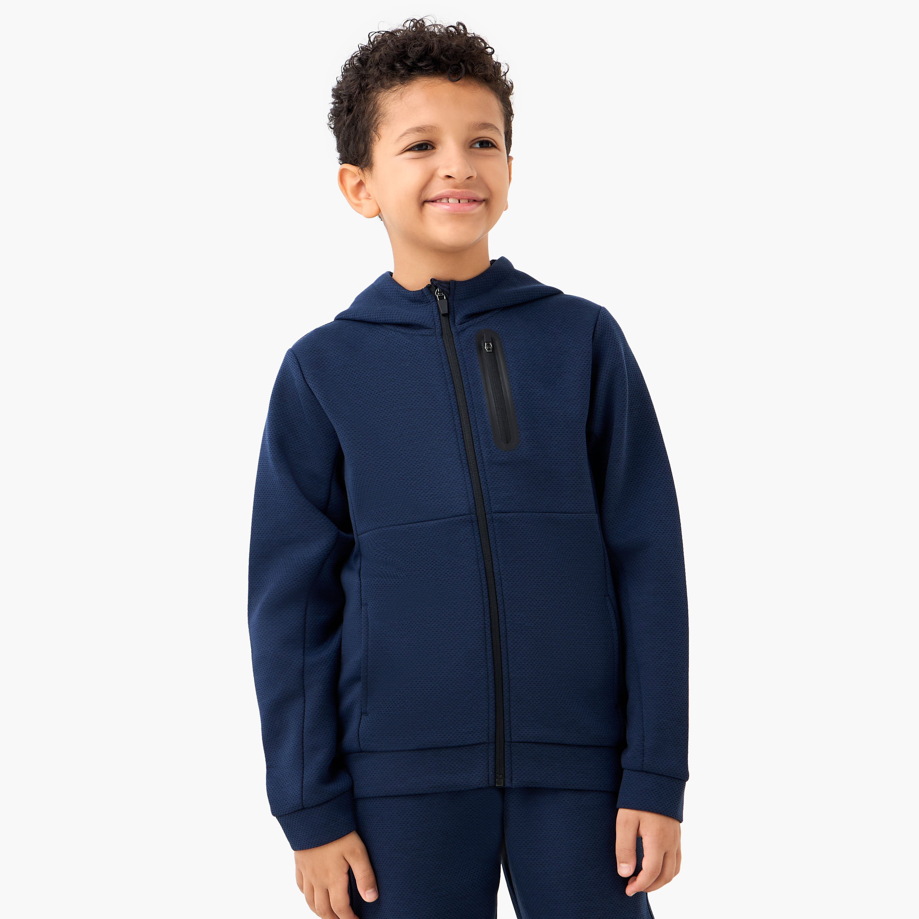 Juniors Textured Hooded Sweatshirt and Joggers Set-boys-clothing-setsandcoords-image-2