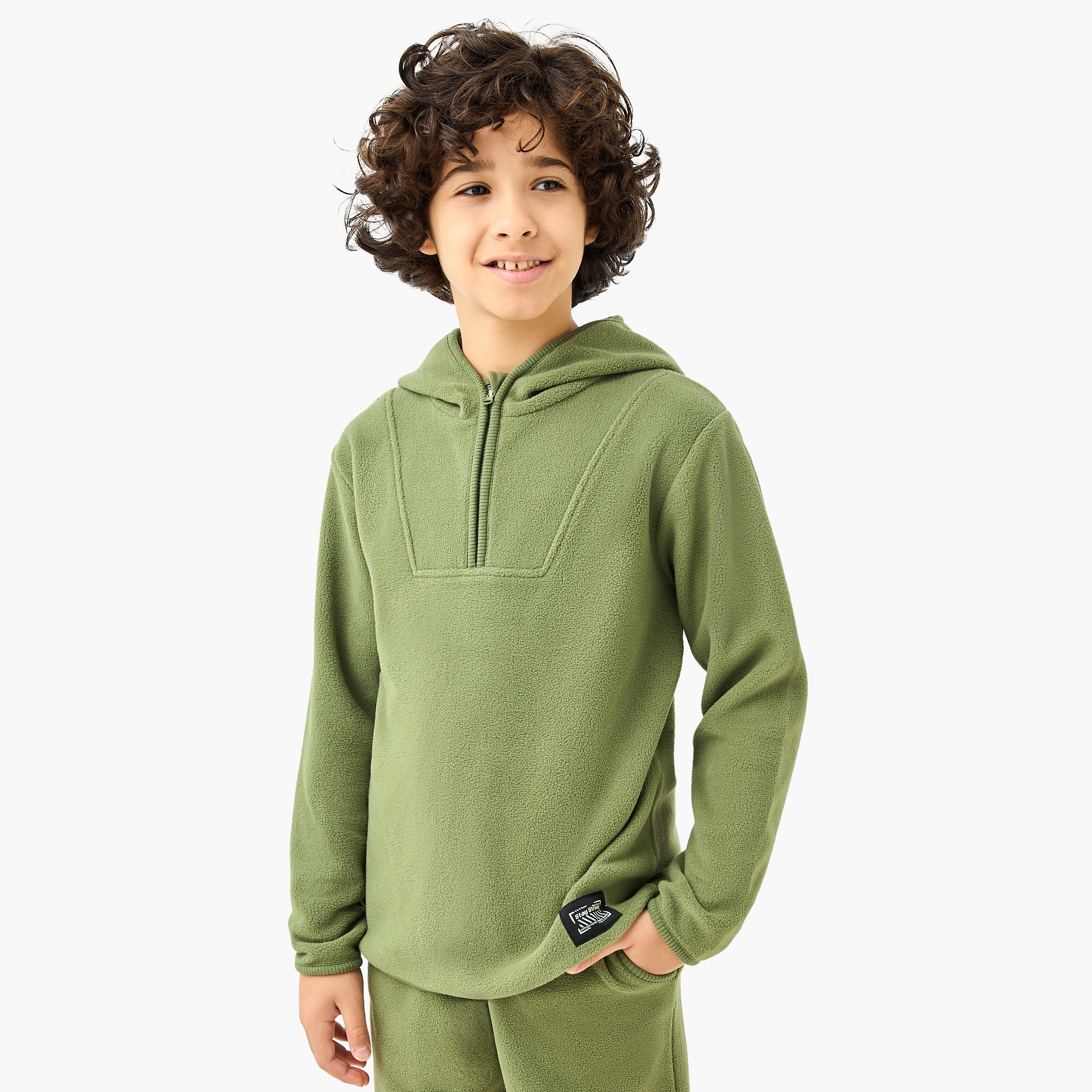 طقم سويت شيرت بقبعة وبنطلون رياضي صوف من جونيورز-boys-clothing-setsandcoords-image-5