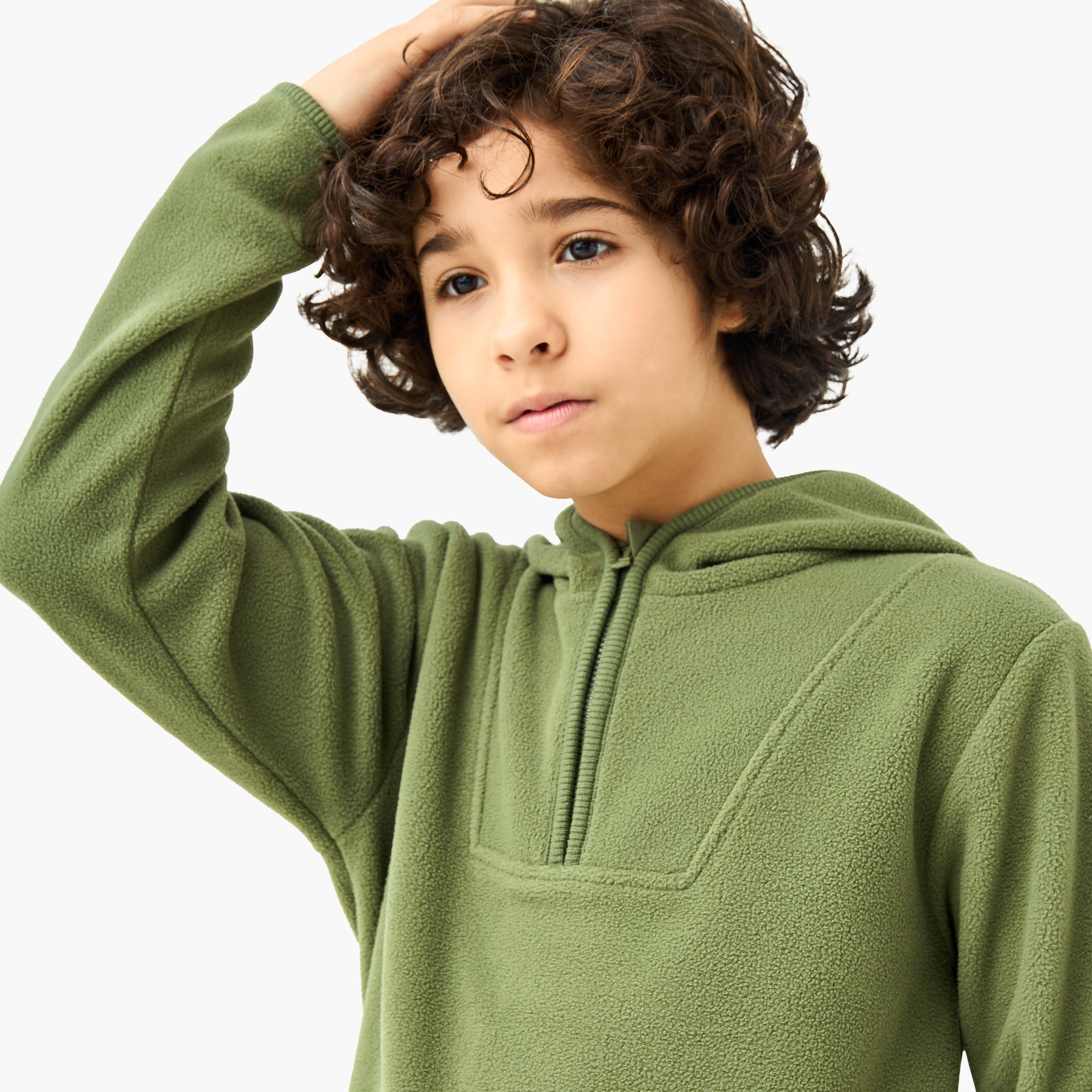 طقم سويت شيرت بقبعة وبنطلون رياضي صوف من جونيورز-boys-clothing-setsandcoords-image-2