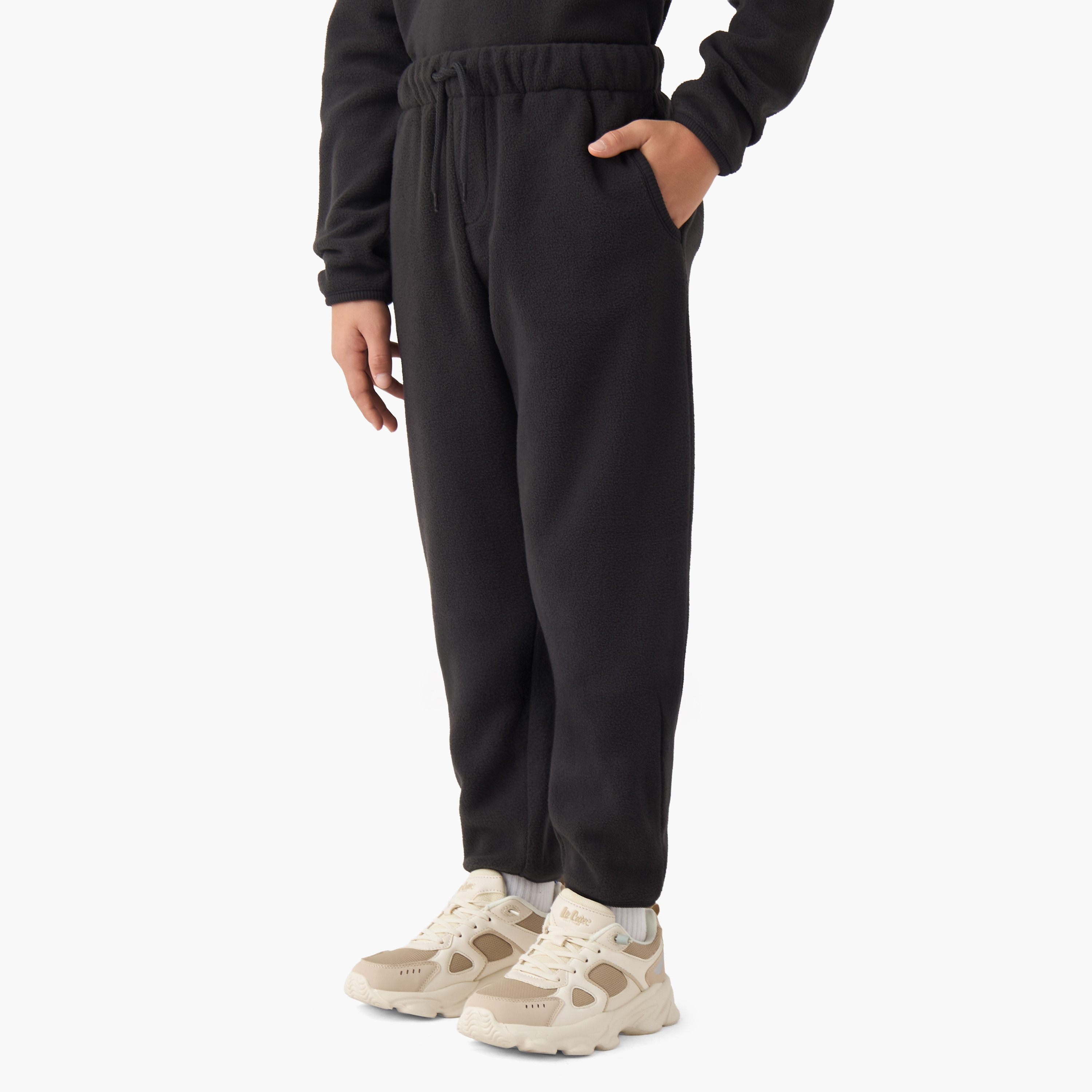 Juniors Boys Sweatshirt and Joggers Set with Half Zip - Polyester - Long Sleeves - Hood-boys-clothing-setsandcoords-image-3