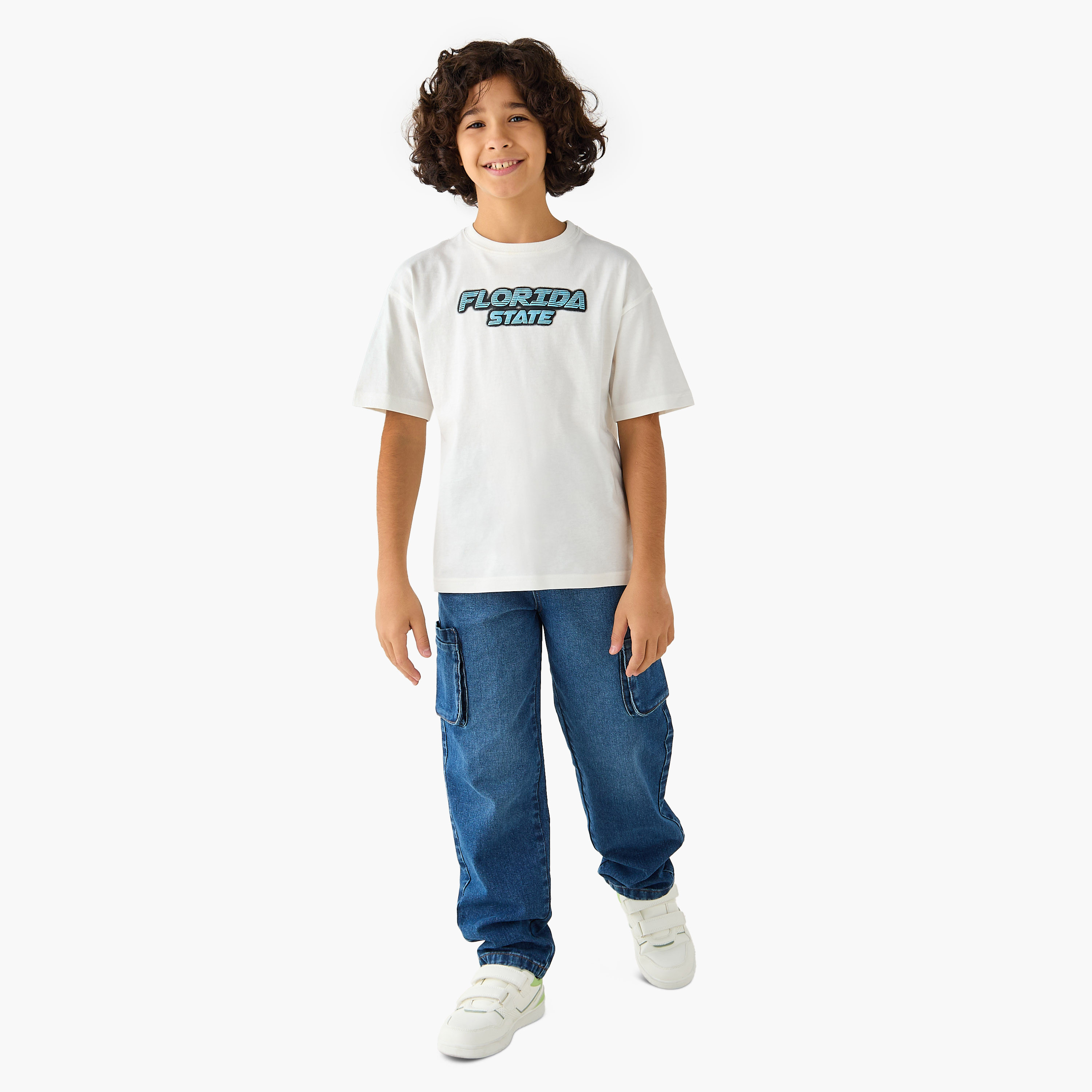 Juniors Boys Cargo Jeans – Denim – Button Waist-boys-clothing-bottoms-jeans-image-2
