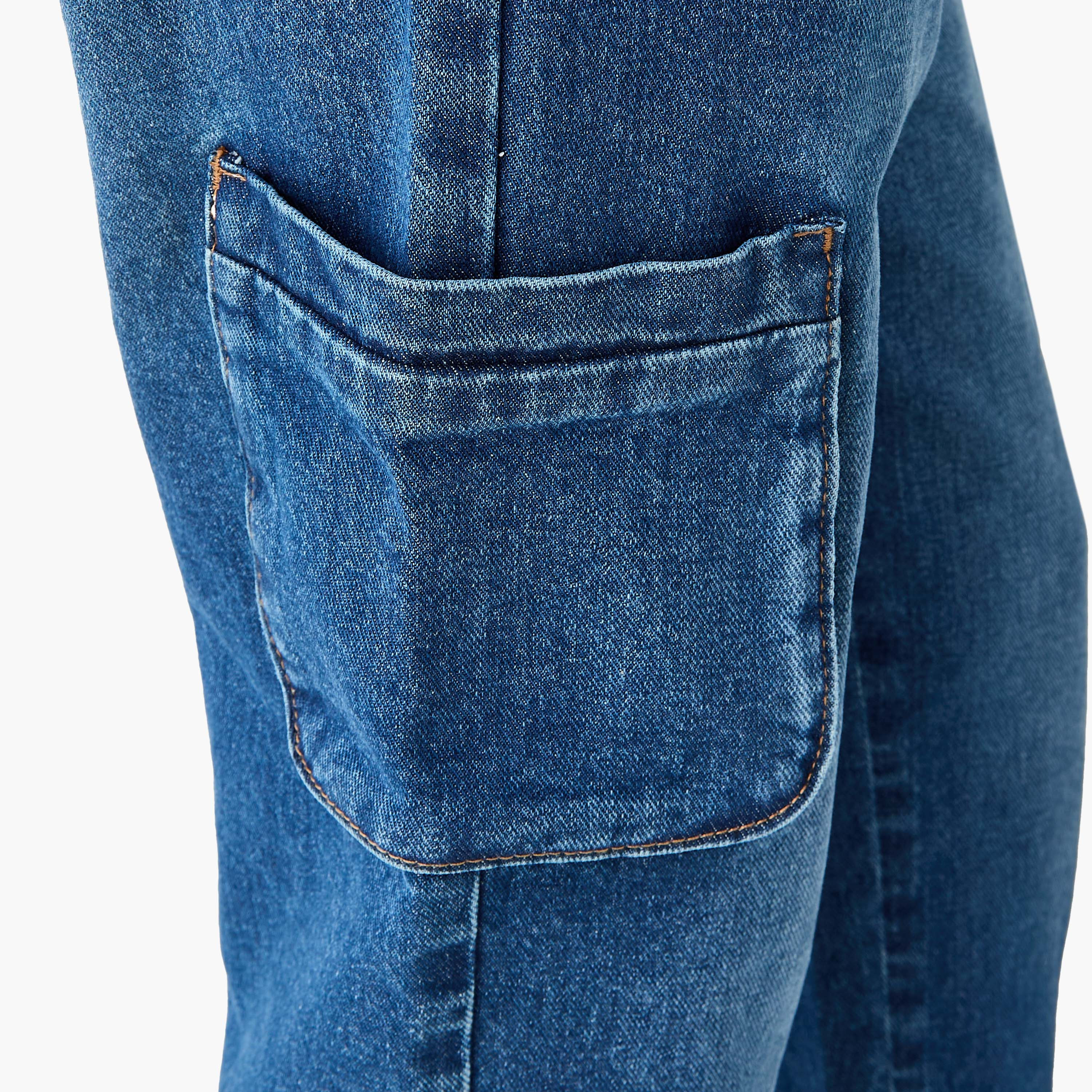 Juniors Boys Cargo Jeans – Denim – Button Waist-boys-clothing-bottoms-jeans-image-5