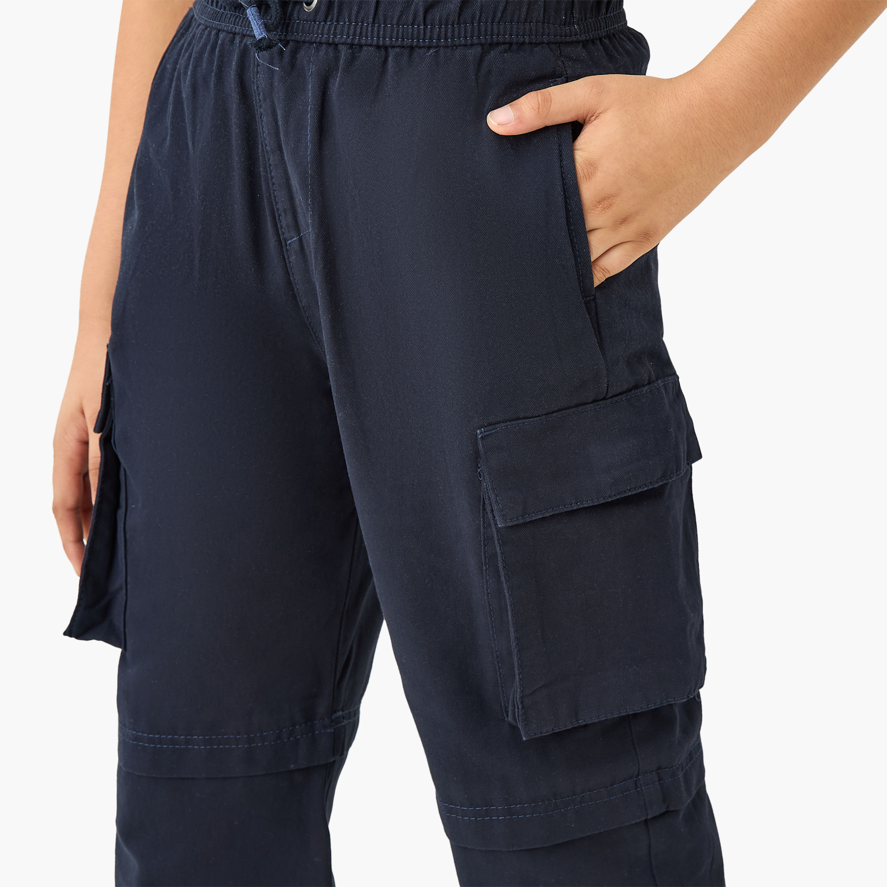 Juniors Solid Convertible Cargo Pants with Pockets-boys-clothing-bottoms-trousers-image-4