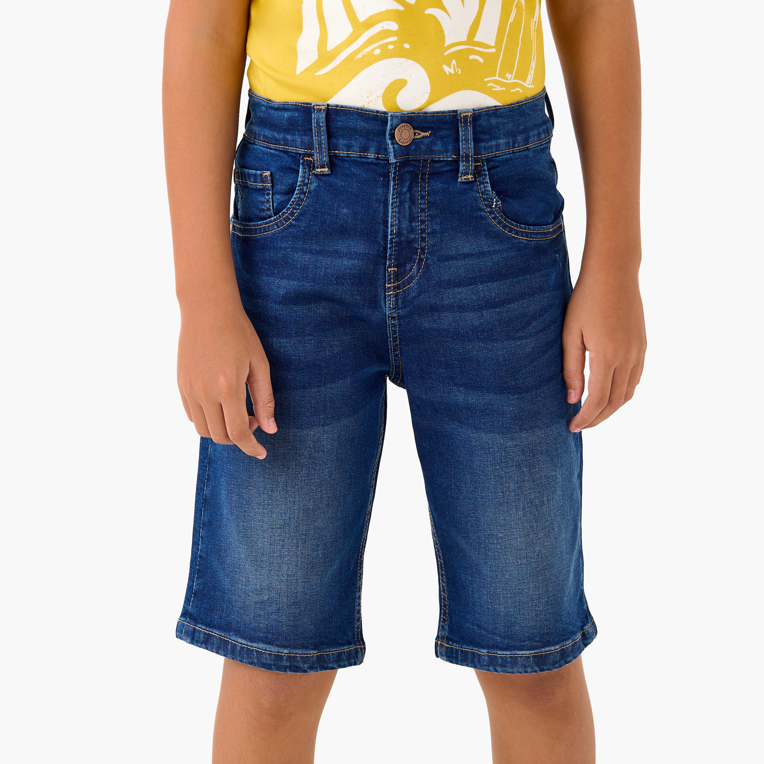 Juniors Boys Regular Fit Denim Shorts-boys-clothing-bottoms-shorts-image-1