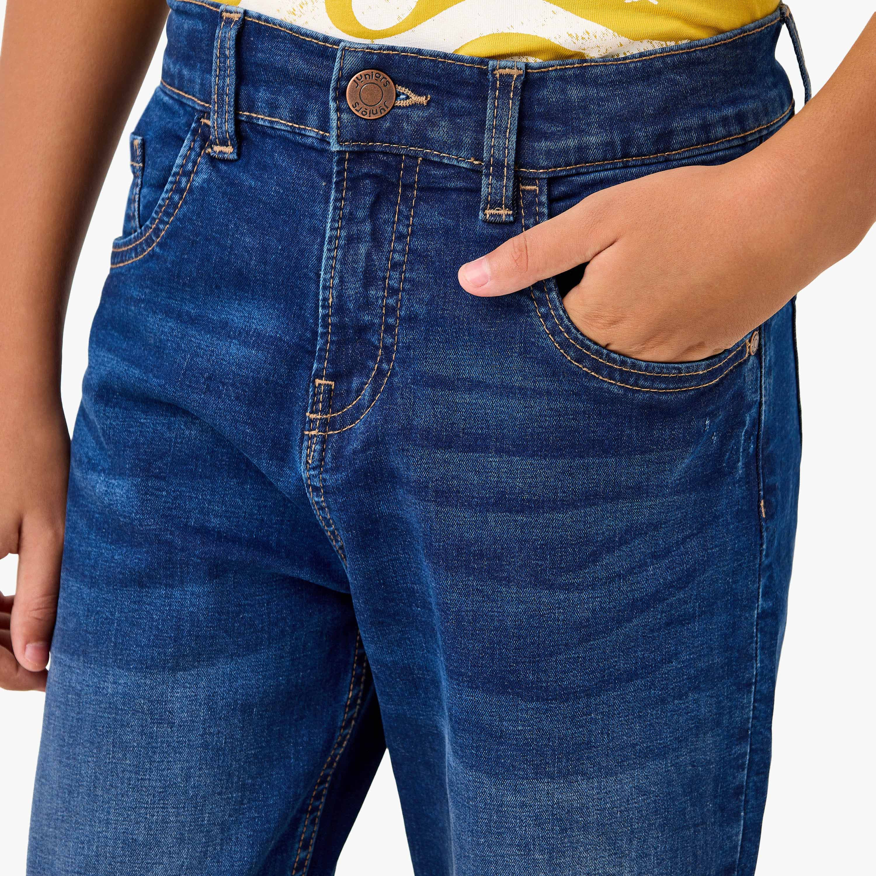 Juniors Boys Regular Fit Denim Shorts-boys-clothing-bottoms-shorts-image-4