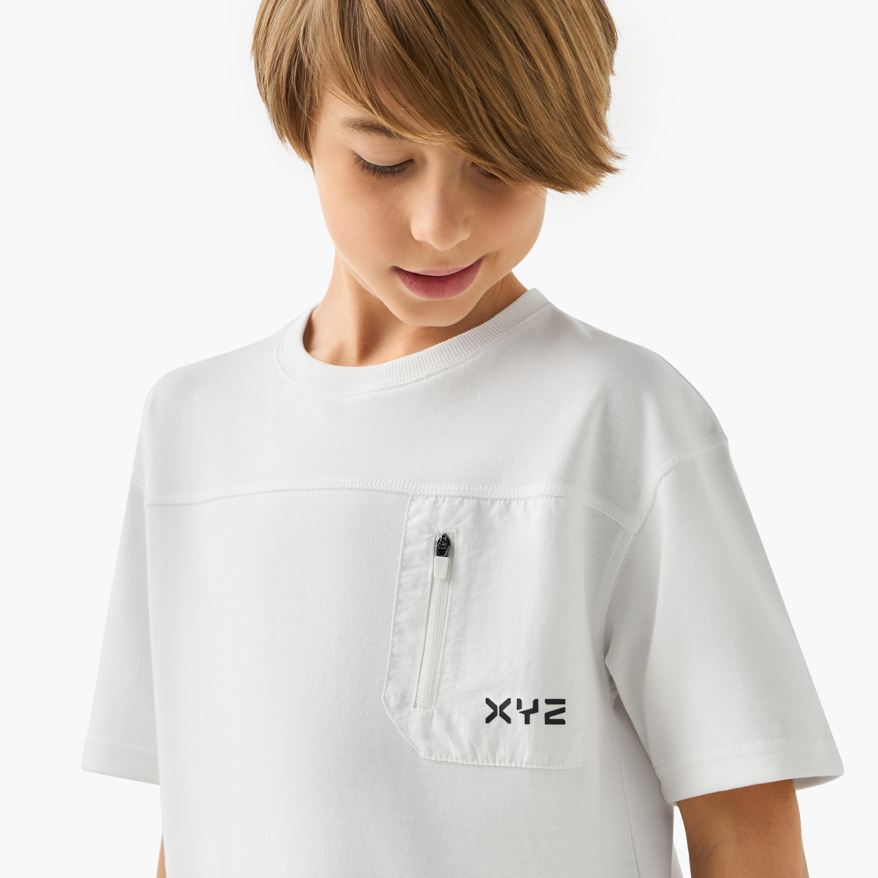 XYZ Solid T-shirt with Pocket Detail and Short Sleeves-boys-clothing-sportswear-tops-image-4