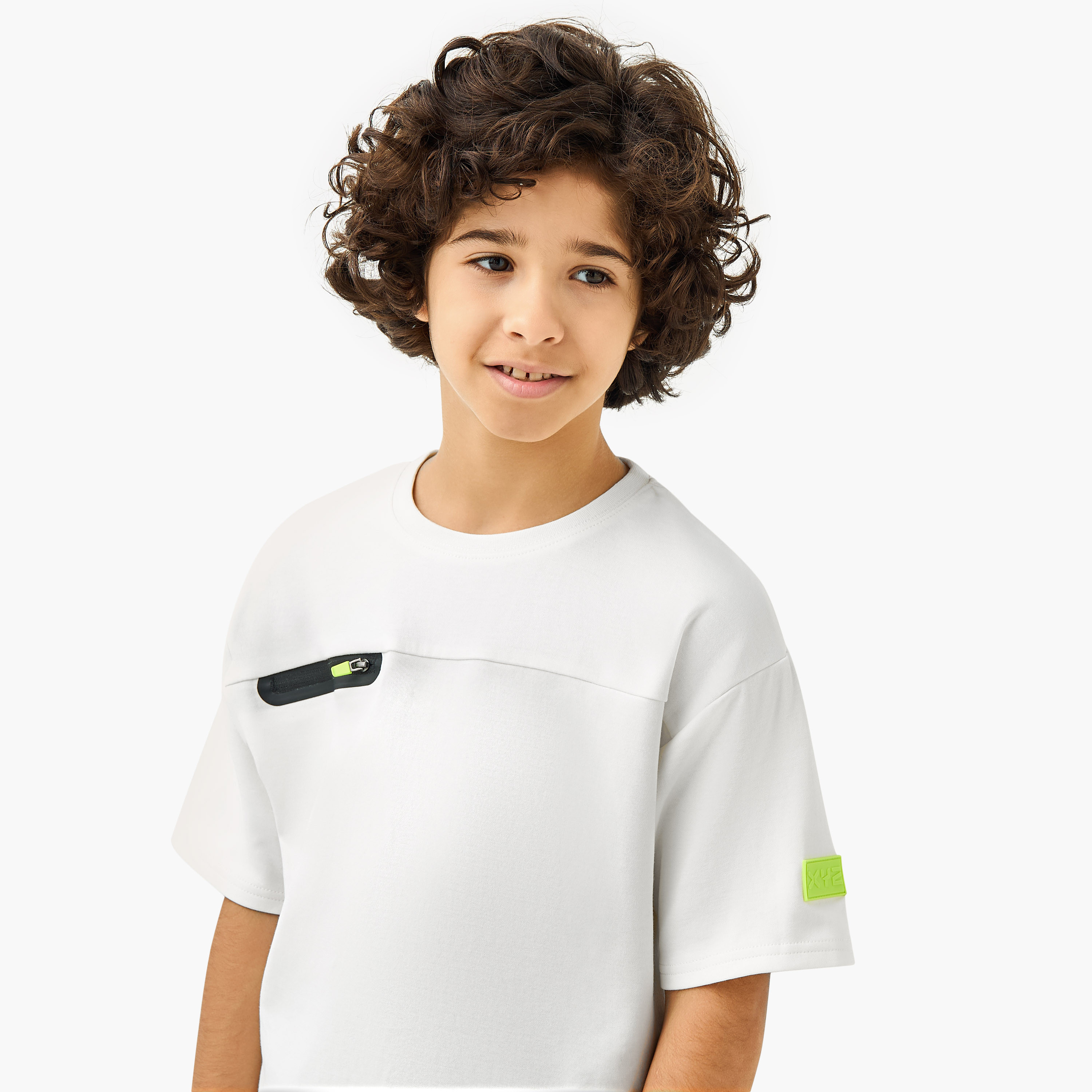XYZ Zip Detail T-shirt with Crew Neck-boys-clothing-sportswear-tops-image-4