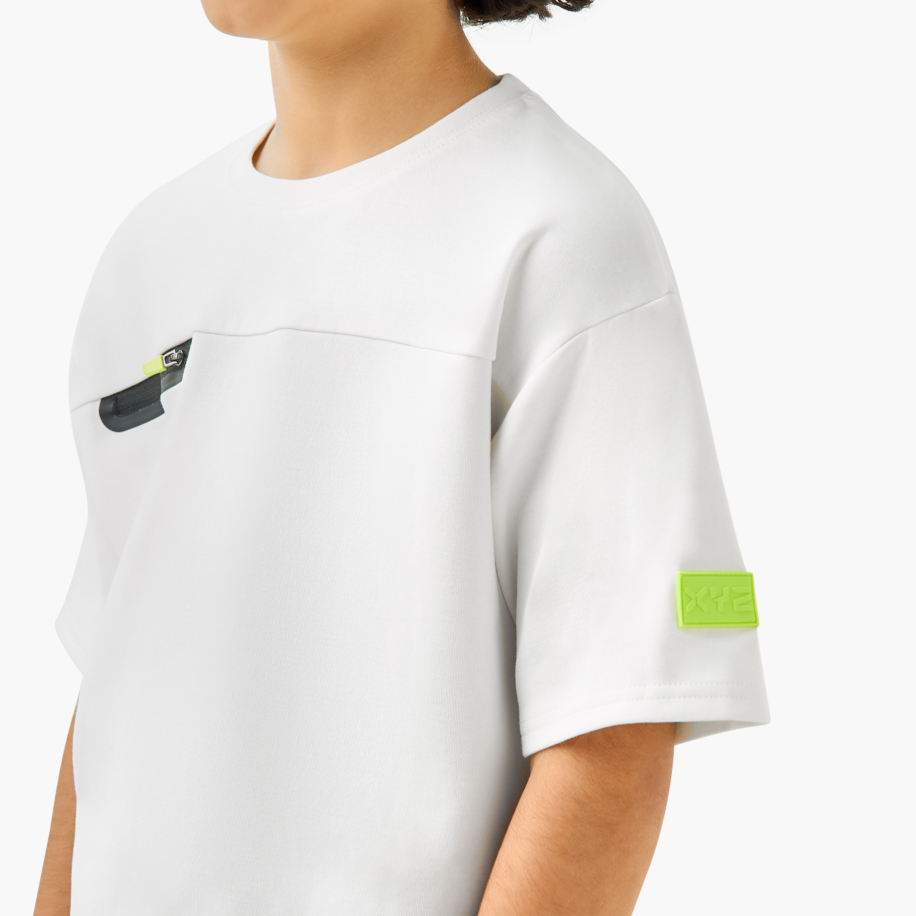 XYZ Zip Detail T-shirt with Crew Neck-boys-clothing-sportswear-tops-image-5