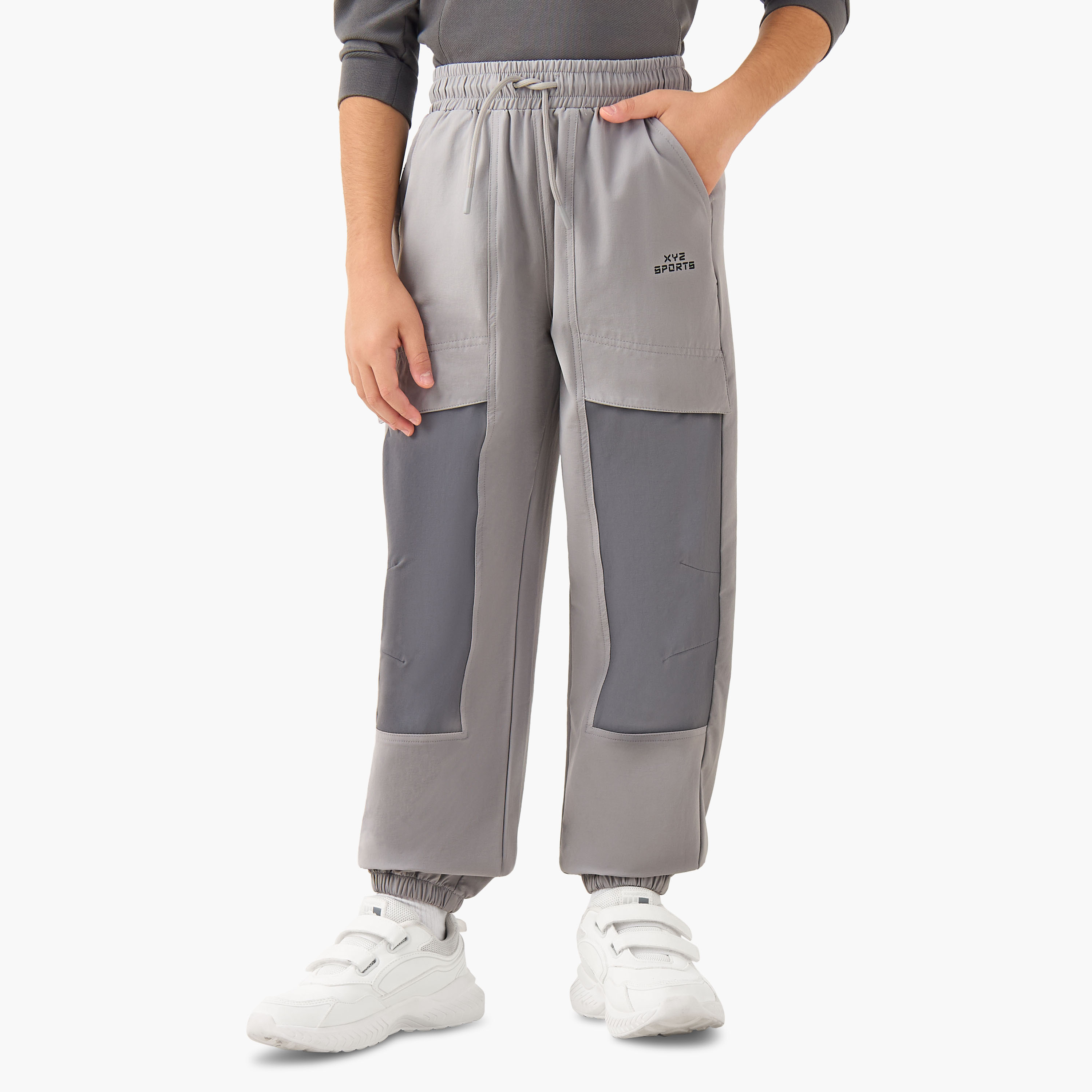 XYZ Boys Joggers with Panel Detail - Nylon - Drawstring Waist-boys-clothing-bottoms-joggersandtrackpants-image-1