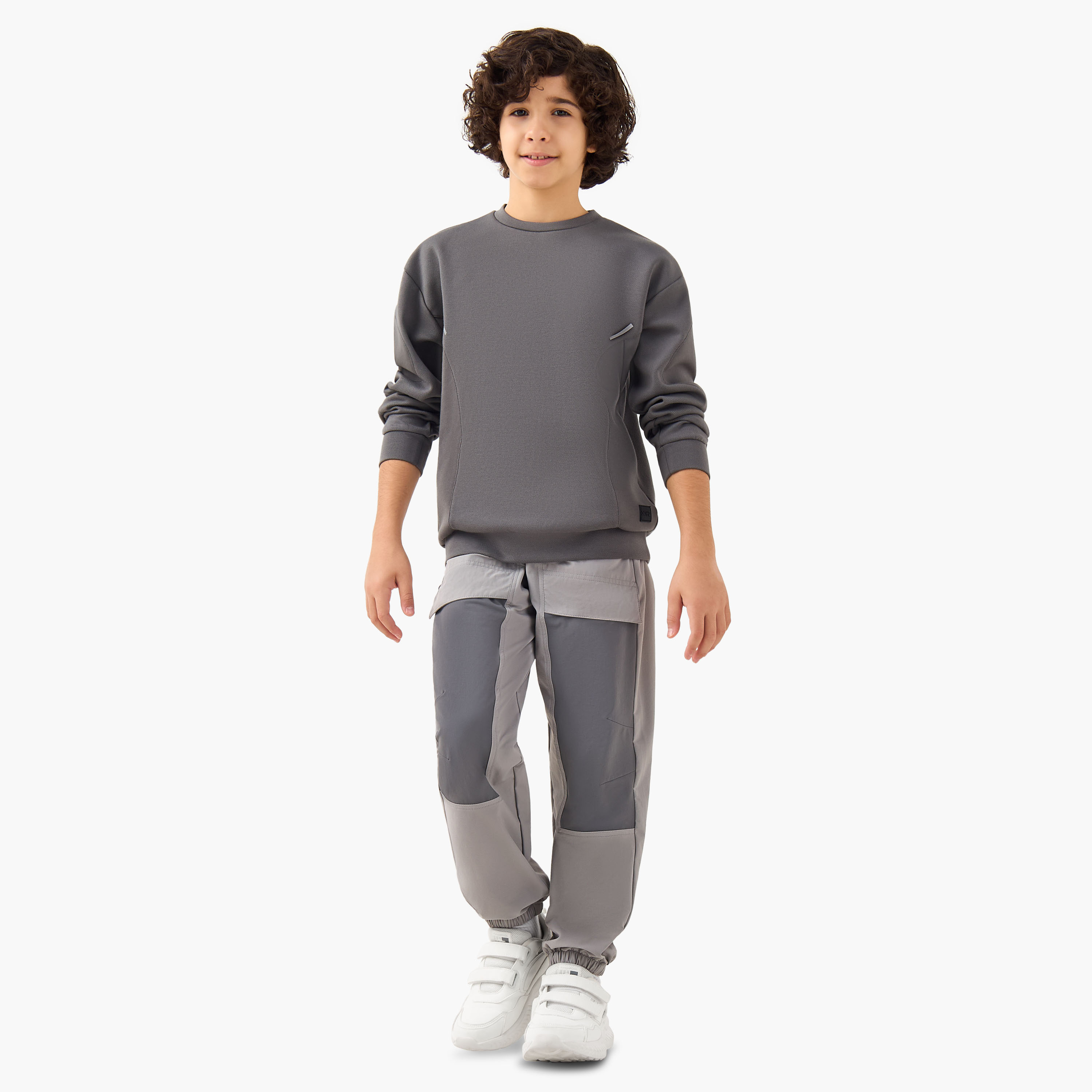 XYZ Boys Joggers with Panel Detail - Nylon - Drawstring Waist-boys-clothing-bottoms-joggersandtrackpants-image-2