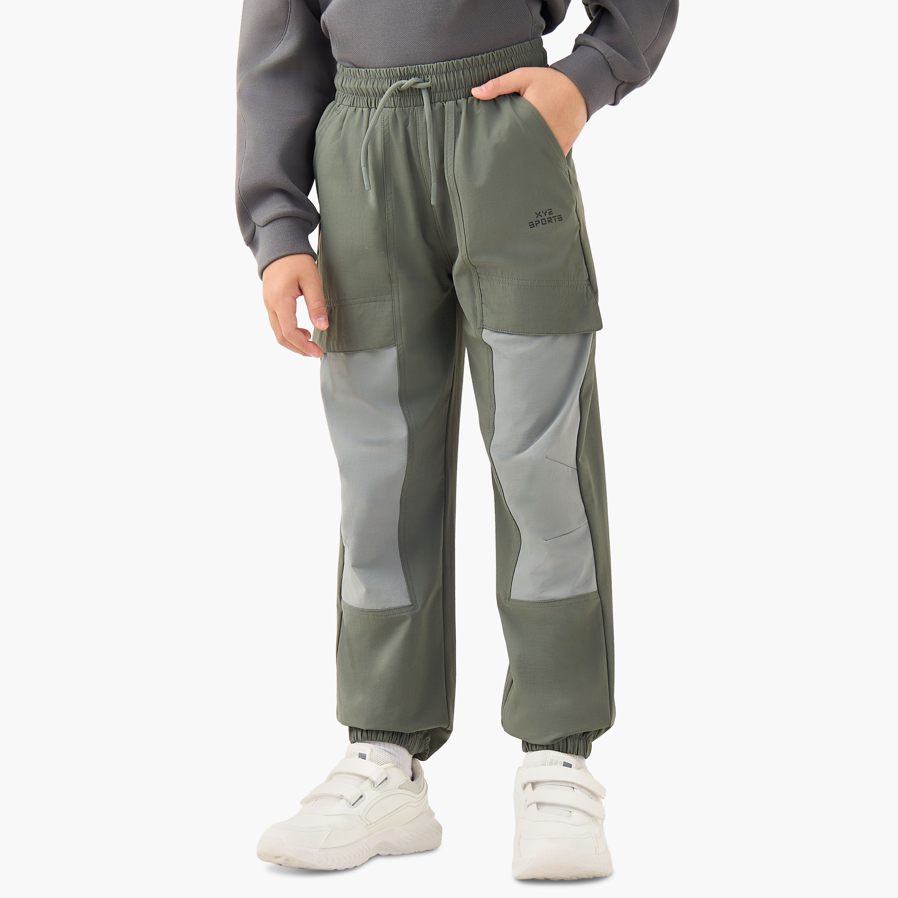 XYZ Boys Joggers with Panel Detail - Nylon - Drawstring Waist-boys-clothing-bottoms-joggersandtrackpants-image-1