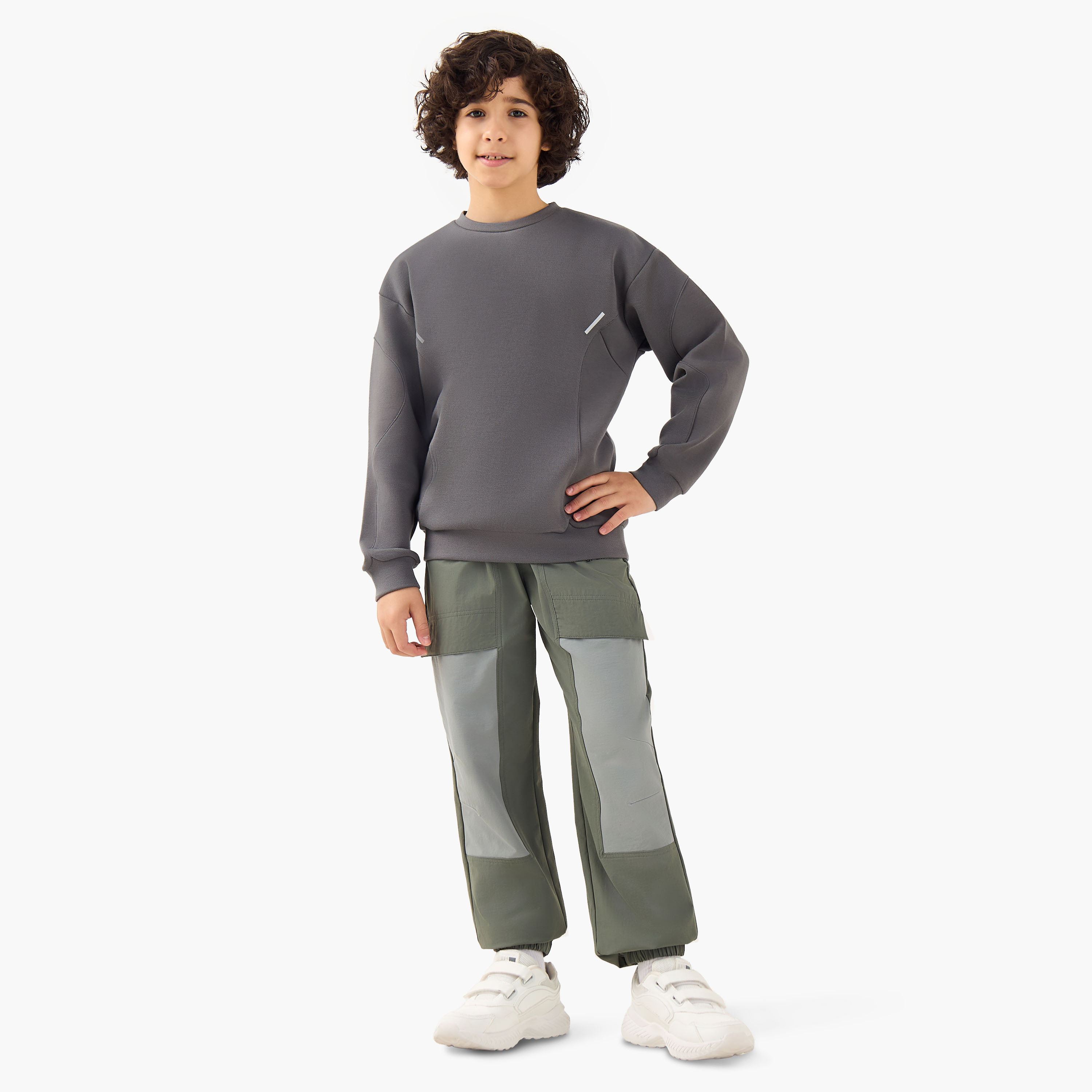 XYZ Boys Joggers with Panel Detail - Nylon - Drawstring Waist-boys-clothing-bottoms-joggersandtrackpants-image-2