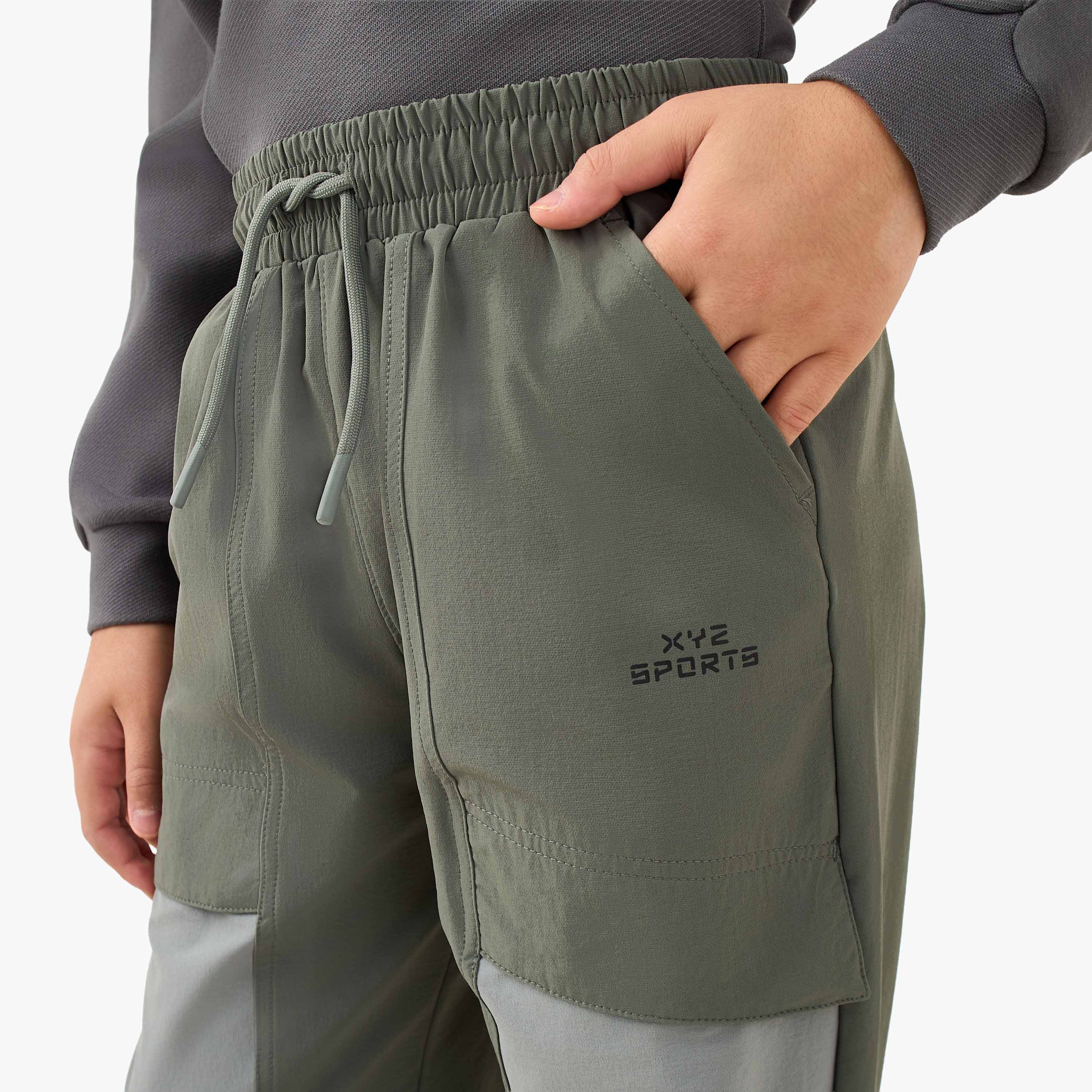 XYZ Boys Joggers with Panel Detail - Nylon - Drawstring Waist-boys-clothing-bottoms-joggersandtrackpants-image-4