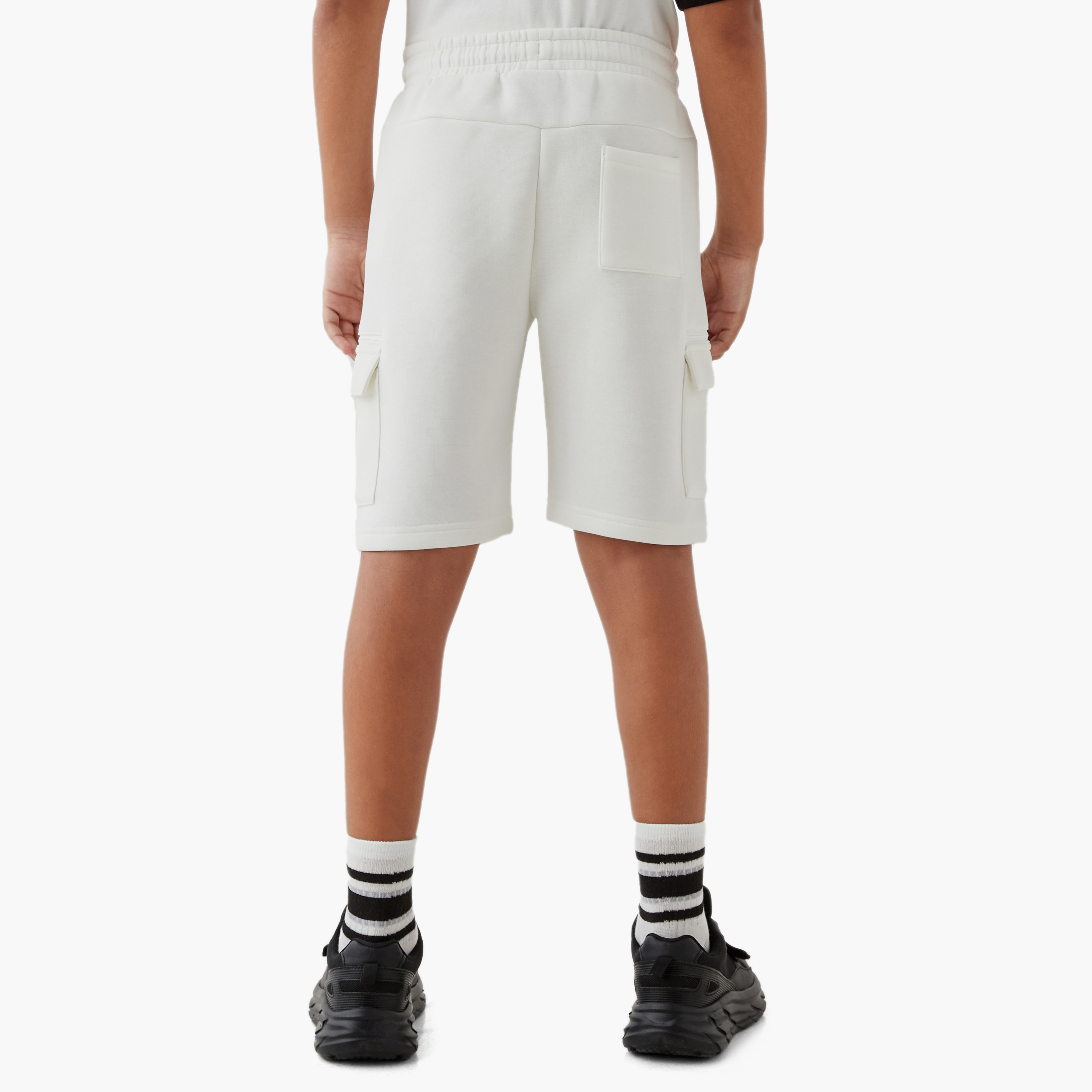 XYZ Solid Cargo Shorts with Drawstring Closure-sports-boys-clothing-bottoms-shorts-image-3
