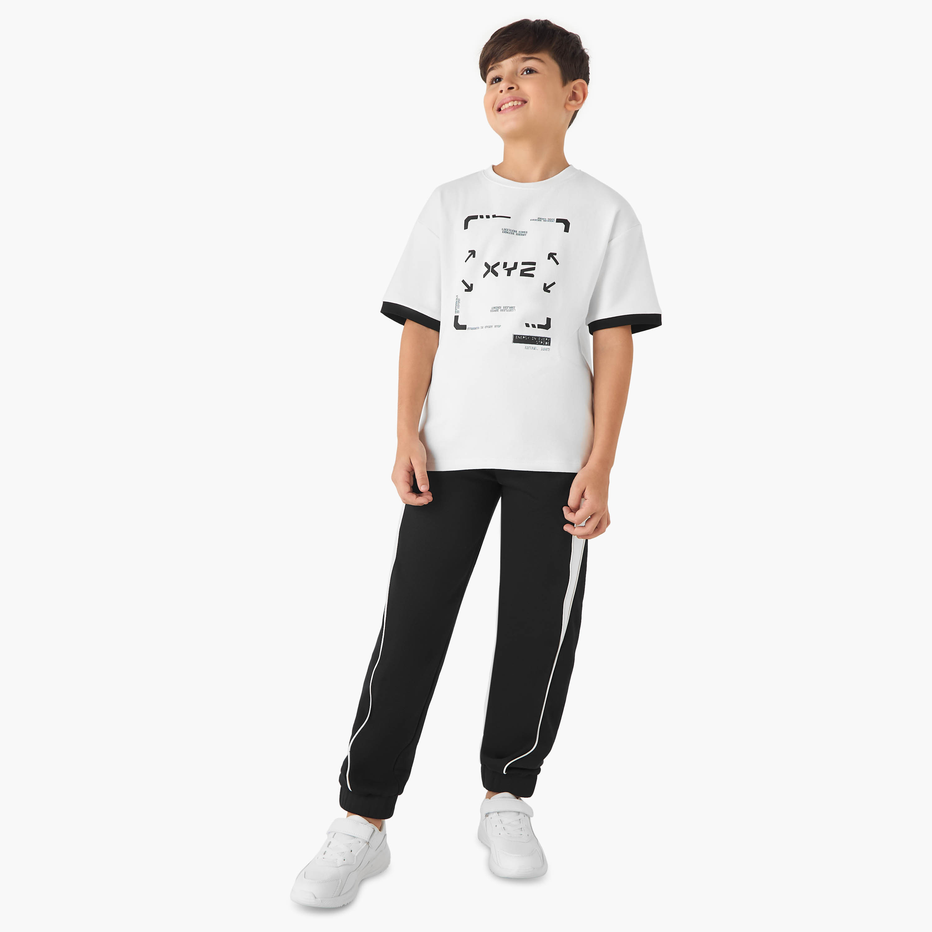 XYZ Panelled Joggers with Drawstring Closure and Pockets-boys-clothing-bottoms-joggersandtrackpants-image-2