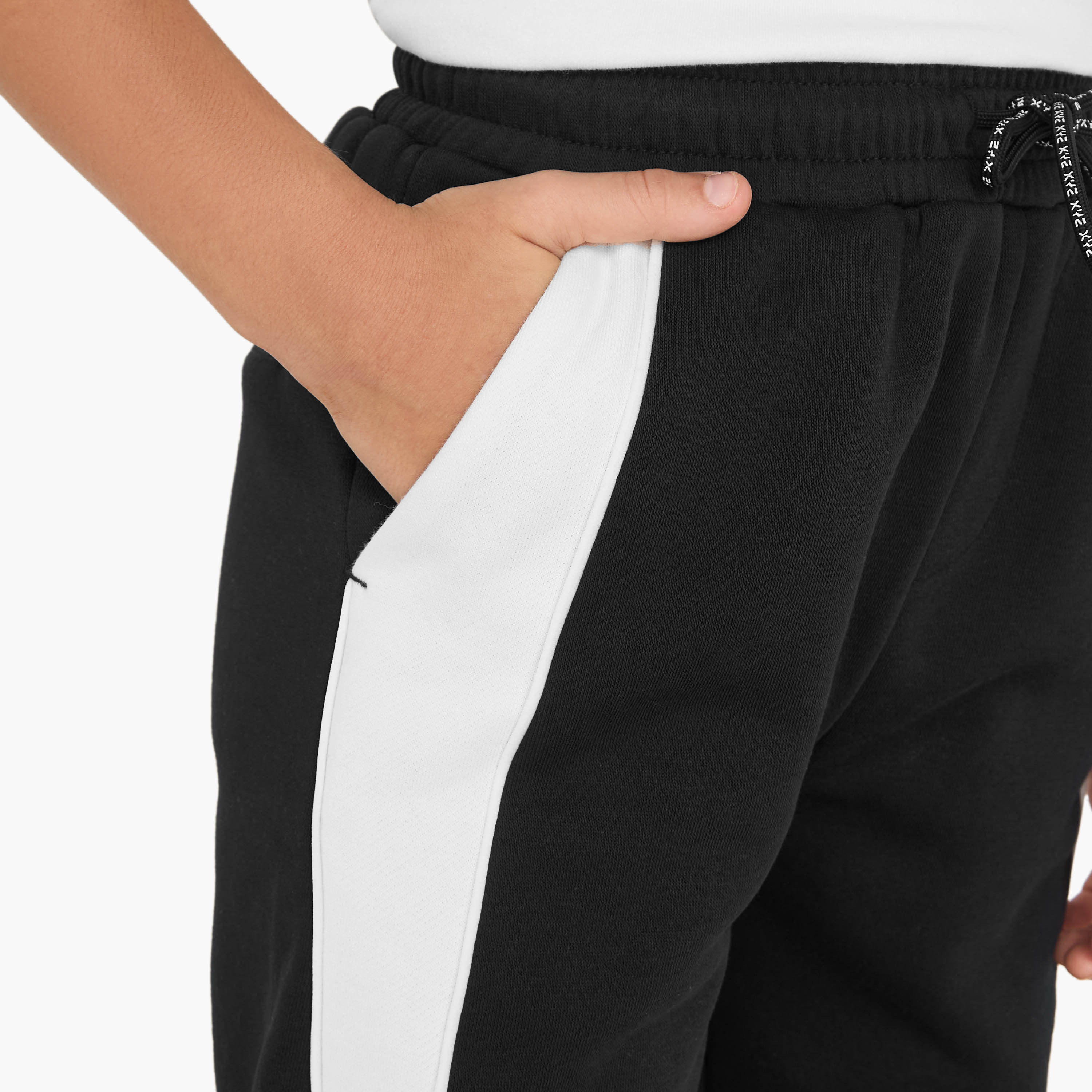 XYZ Panelled Joggers with Drawstring Closure and Pockets-boys-clothing-bottoms-joggersandtrackpants-image-4