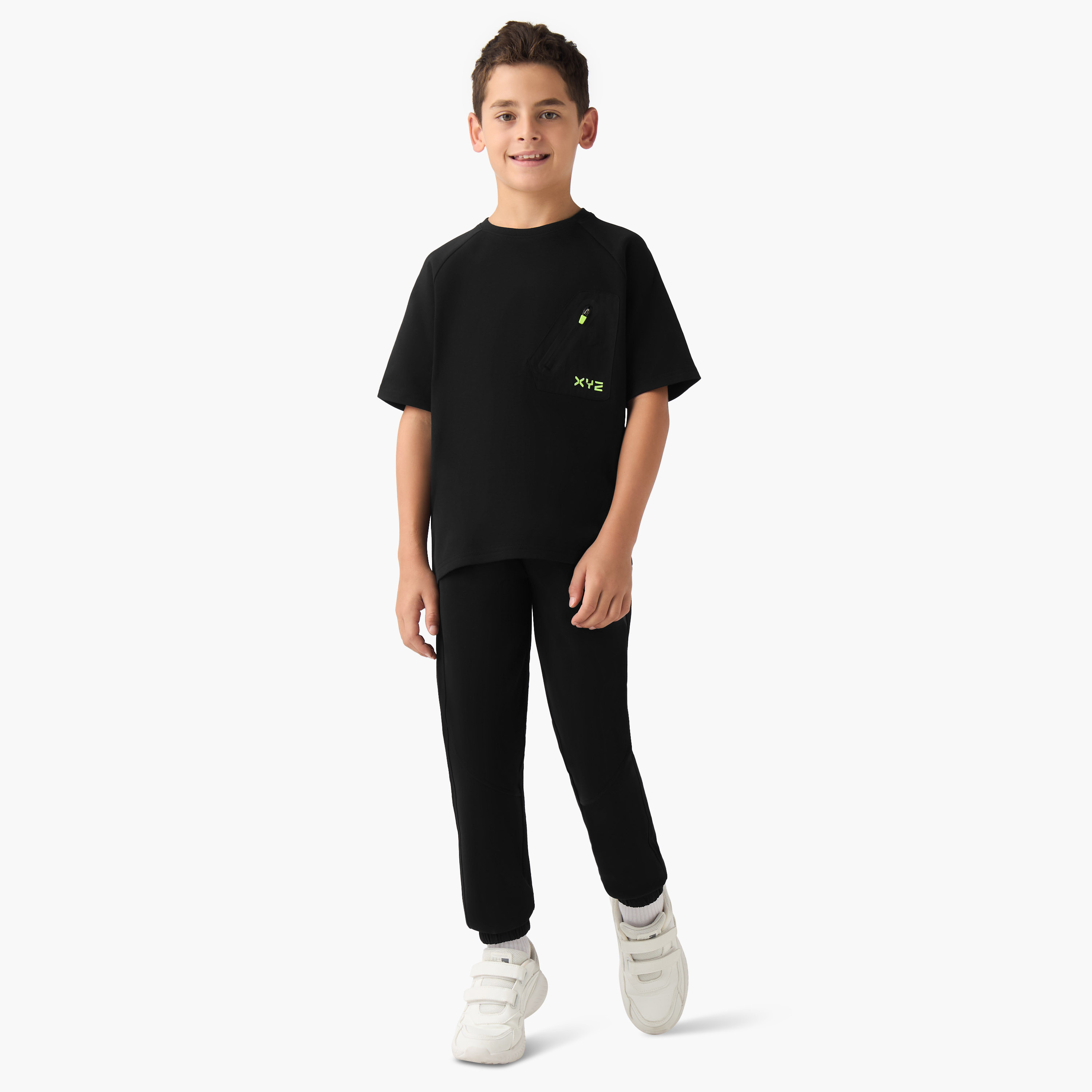 XYZ Boys Joggers with Pockets - Cotton Blend - Drawstring Waist-boys-clothing-bottoms-joggersandtrackpants-image-2
