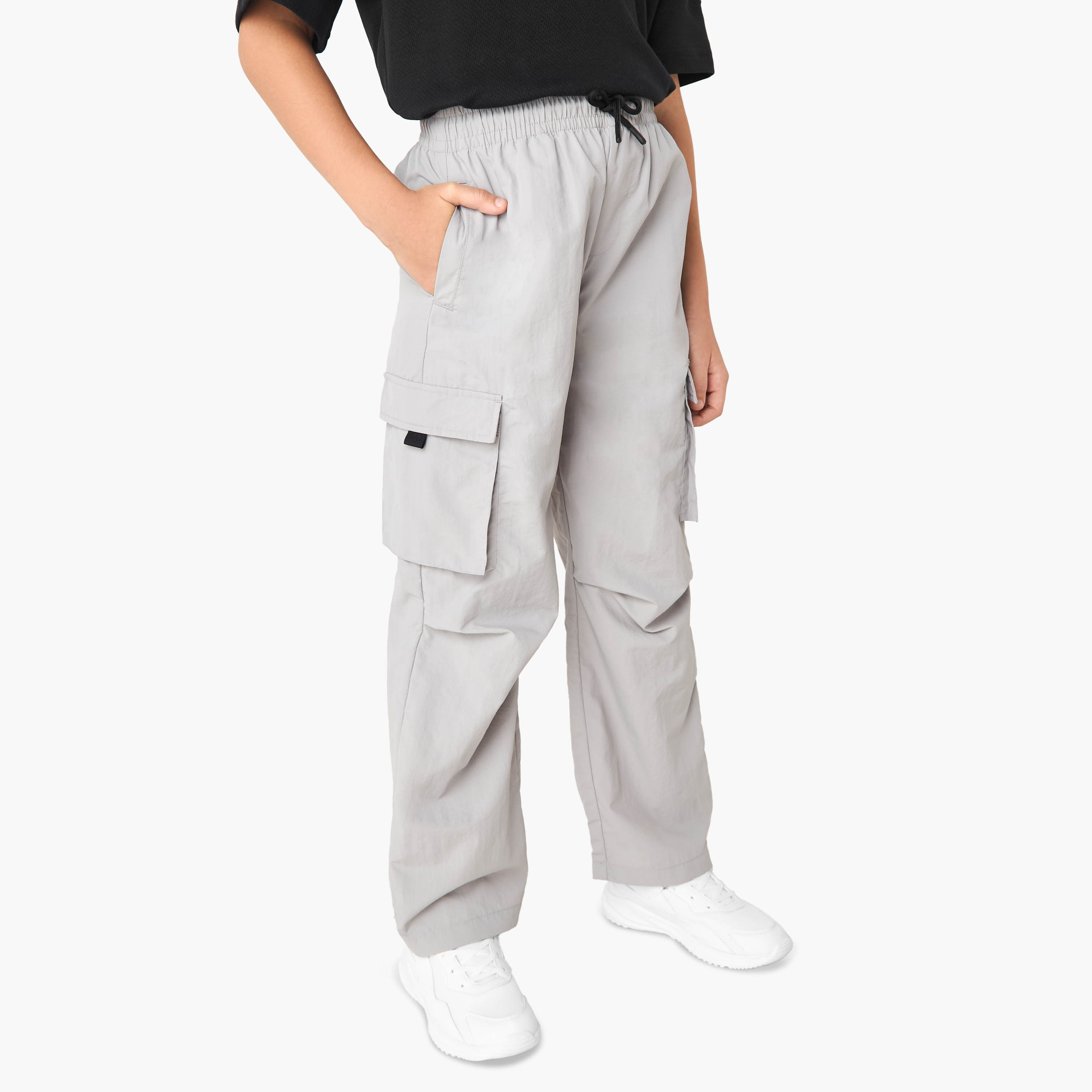 XYZ Solid Track Pants with Drawstring Closure and Pockets-boys-clothing-bottoms-joggersandtrackpants-image-1