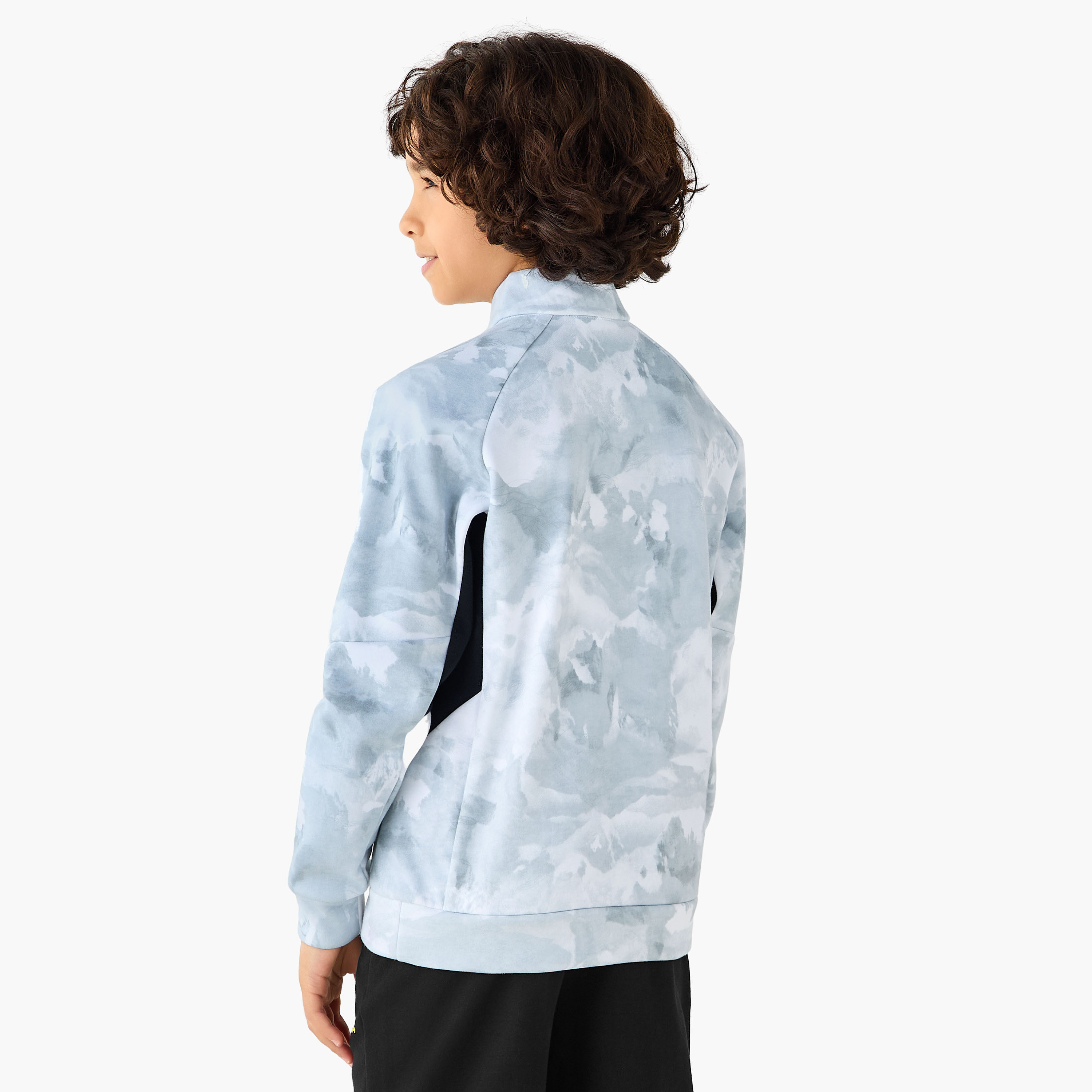 XYZ Printed Long Sleeves Sweatshirt with Zip Closure-boys-clothing-sweatshirts-image-3