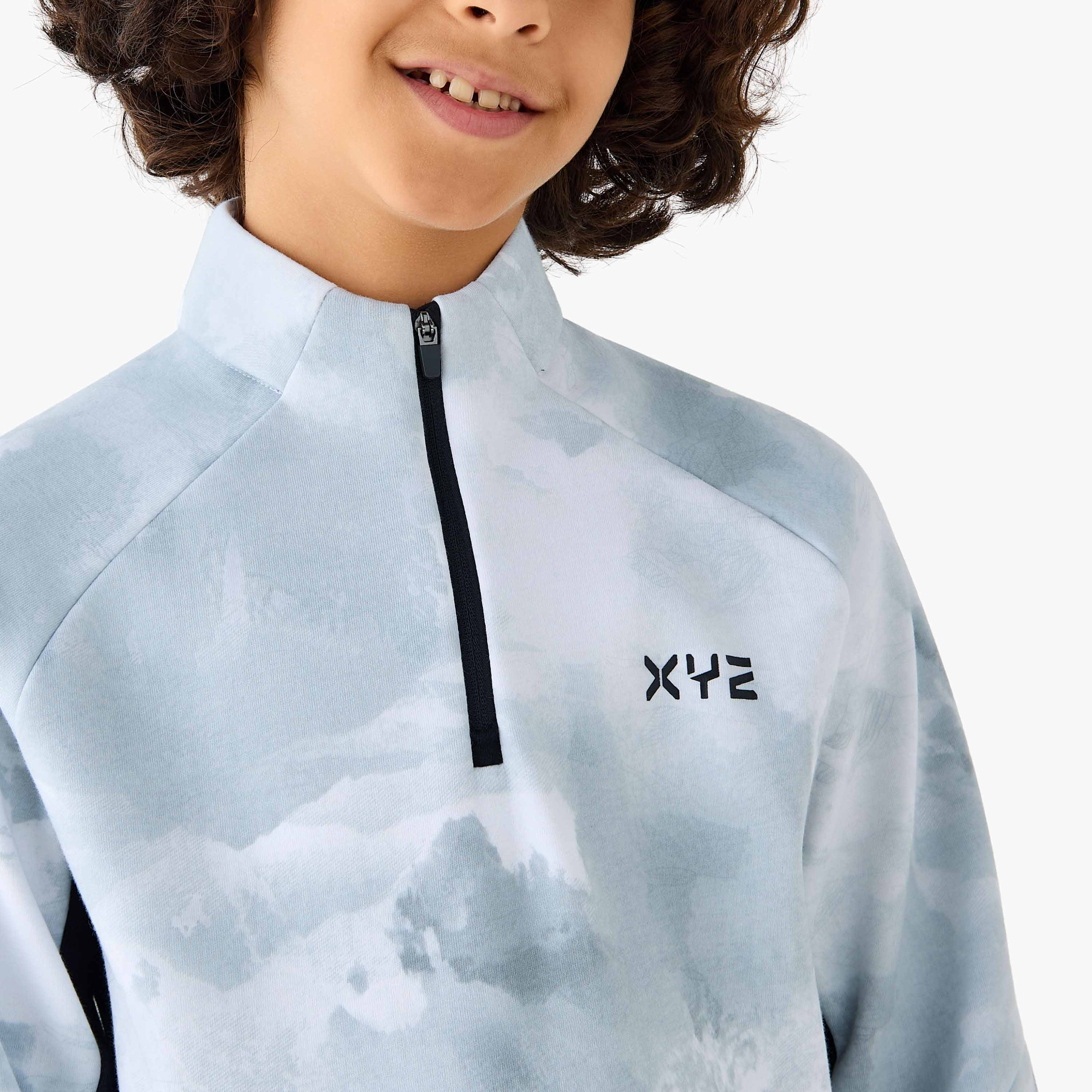 XYZ Printed Long Sleeves Sweatshirt with Zip Closure-boys-clothing-sweatshirts-image-4