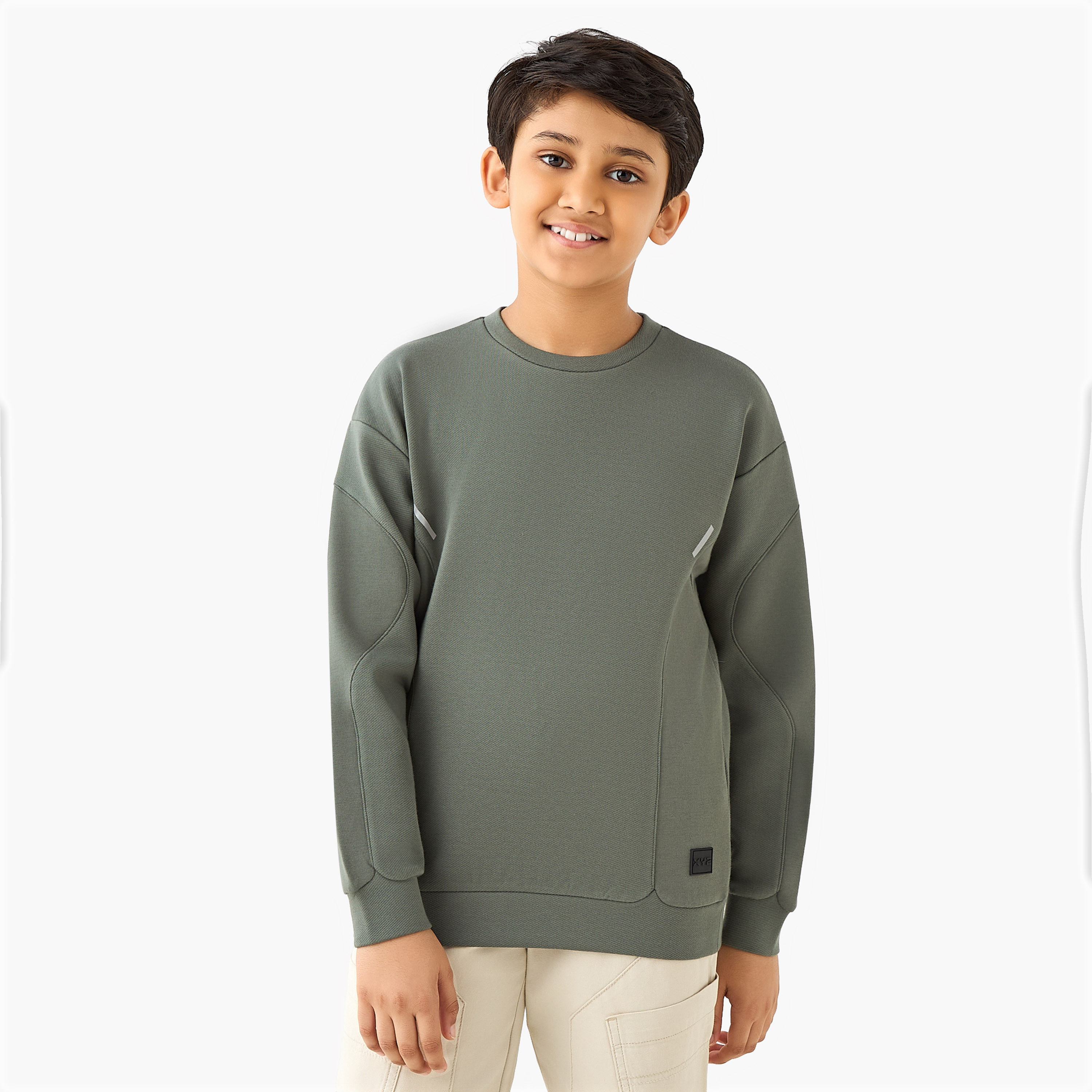 XYZ Panelled Sweatshirt with Long Sleeves-boys-clothing-sweatshirts-image-1