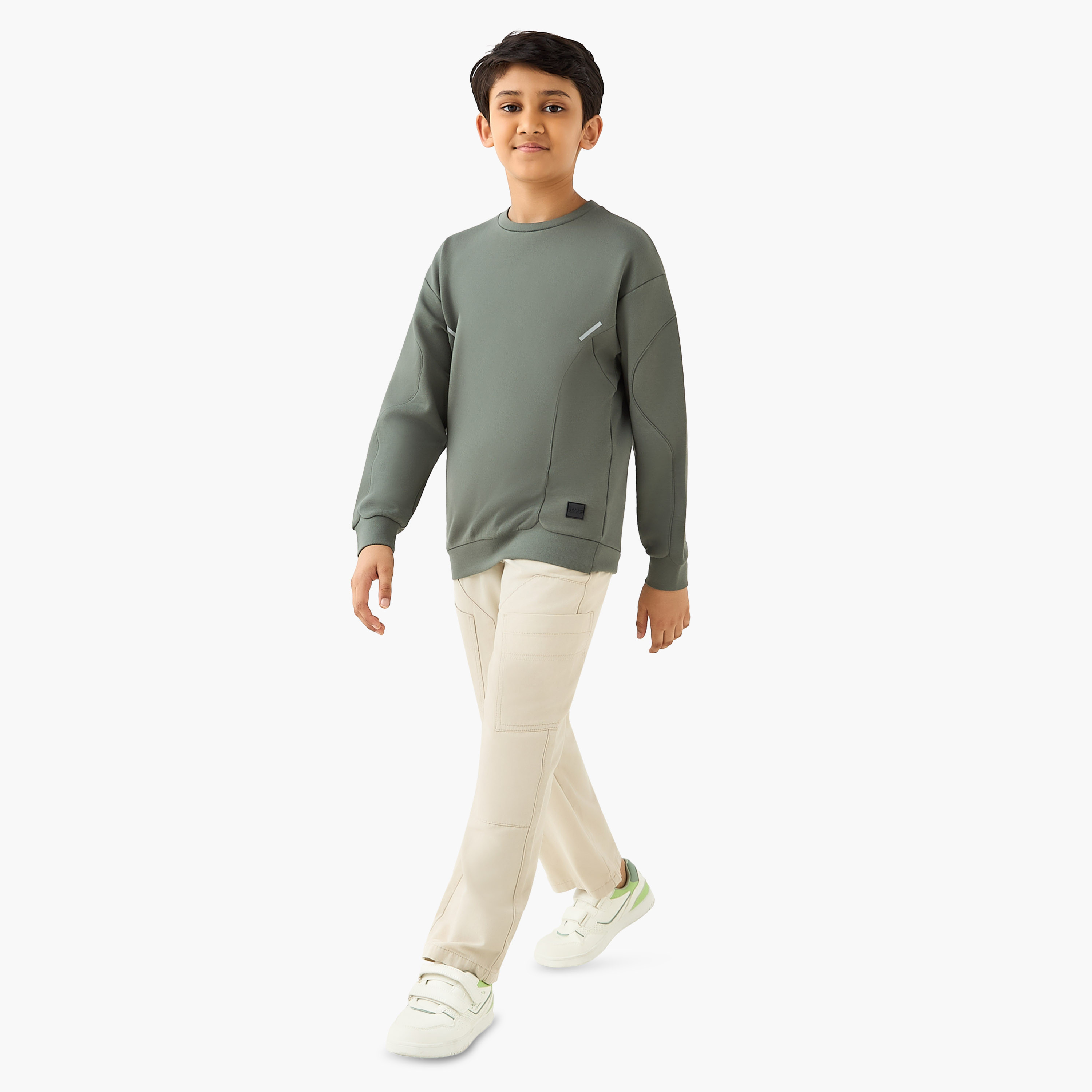XYZ Panelled Sweatshirt with Long Sleeves-boys-clothing-sweatshirts-image-2