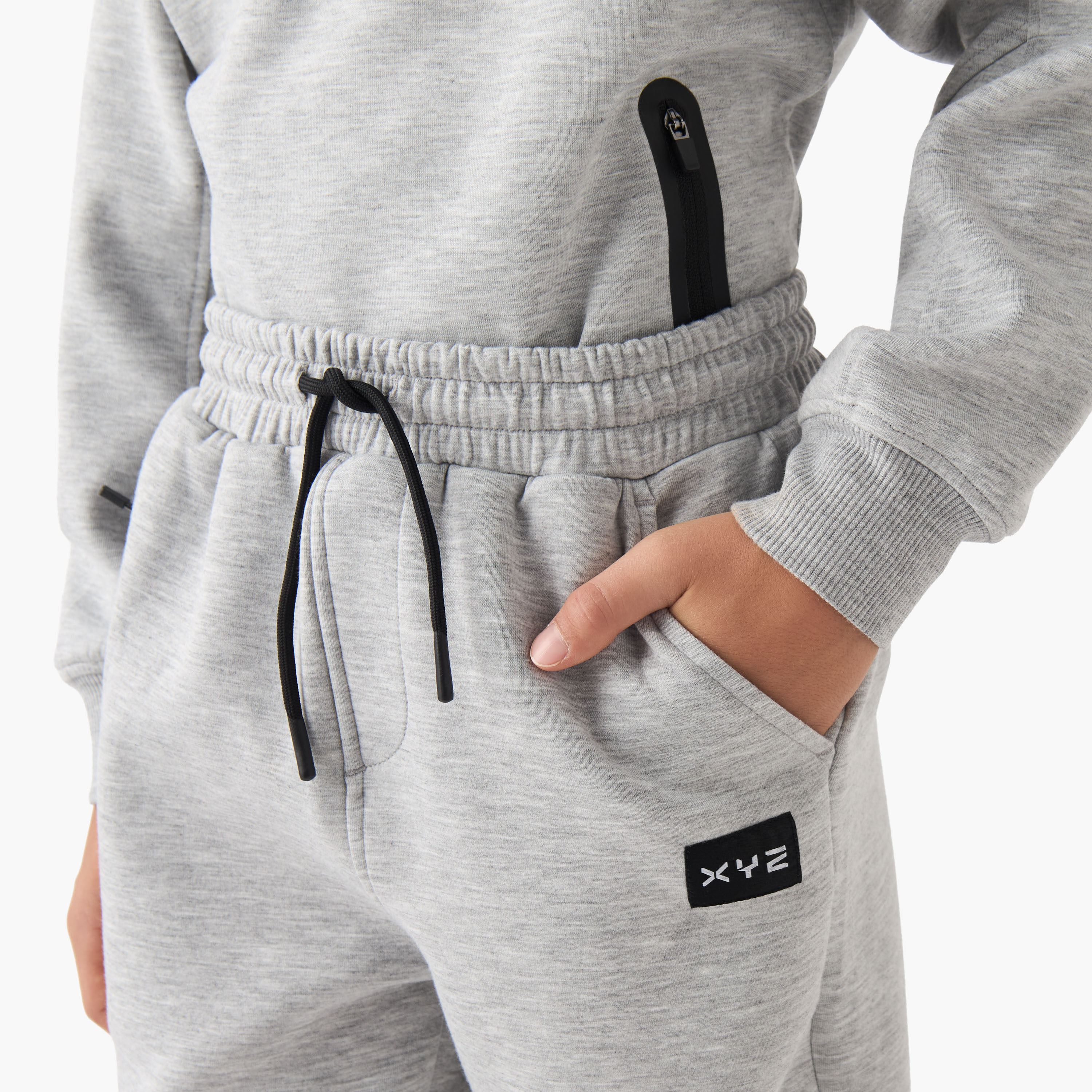 XYZ Boys Sweatshirt and Joggers Set with Half-Zip - Polyester Blend - Long Sleeves - Hood-boys-clothing-sportswear-sets-image-6