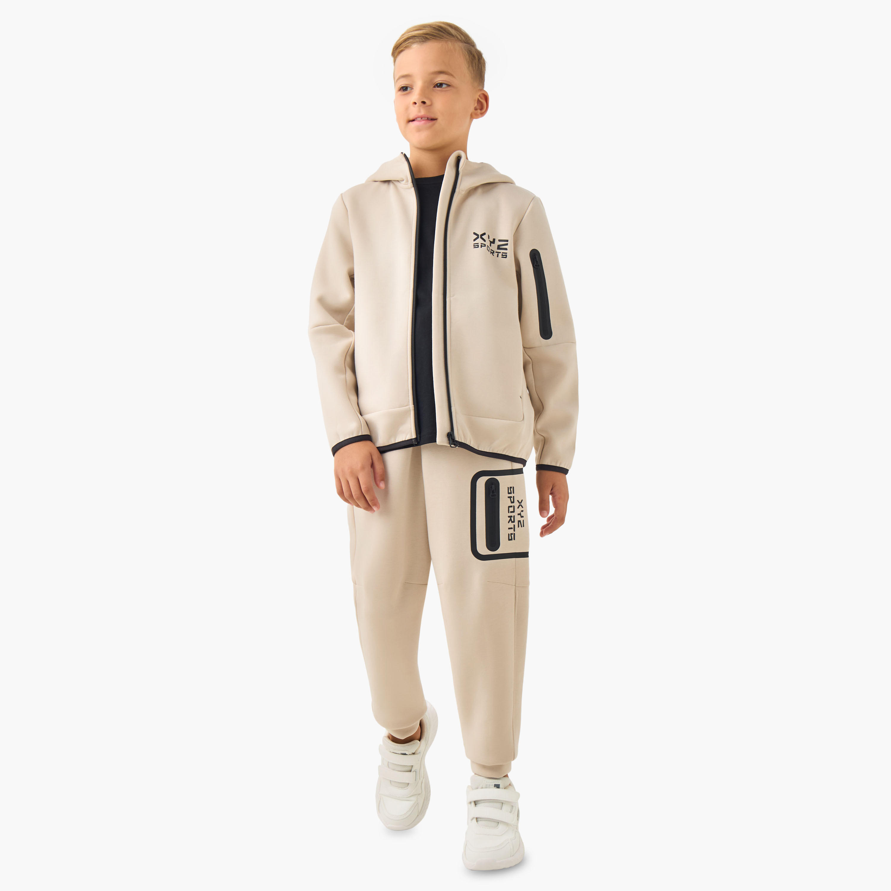 XYZ Boys Sweatshirt and Joggers Set with Print - Cotton - Long Sleeves - Hooded Neck-boys-clothing-sportswear-sets-image-1